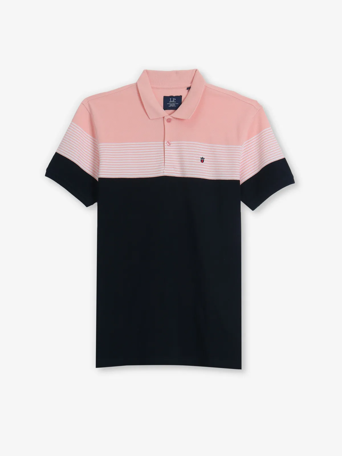 LOUIS PHILIPPE black cotton polo t-shirt