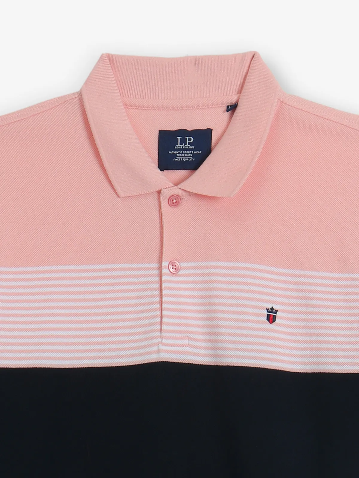 LOUIS PHILIPPE black cotton polo t-shirt