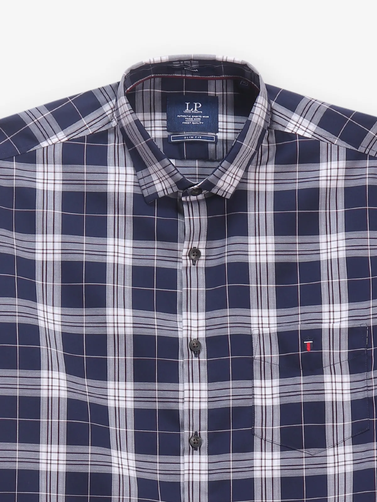 LOUIS PHILIPPE blue check shirt