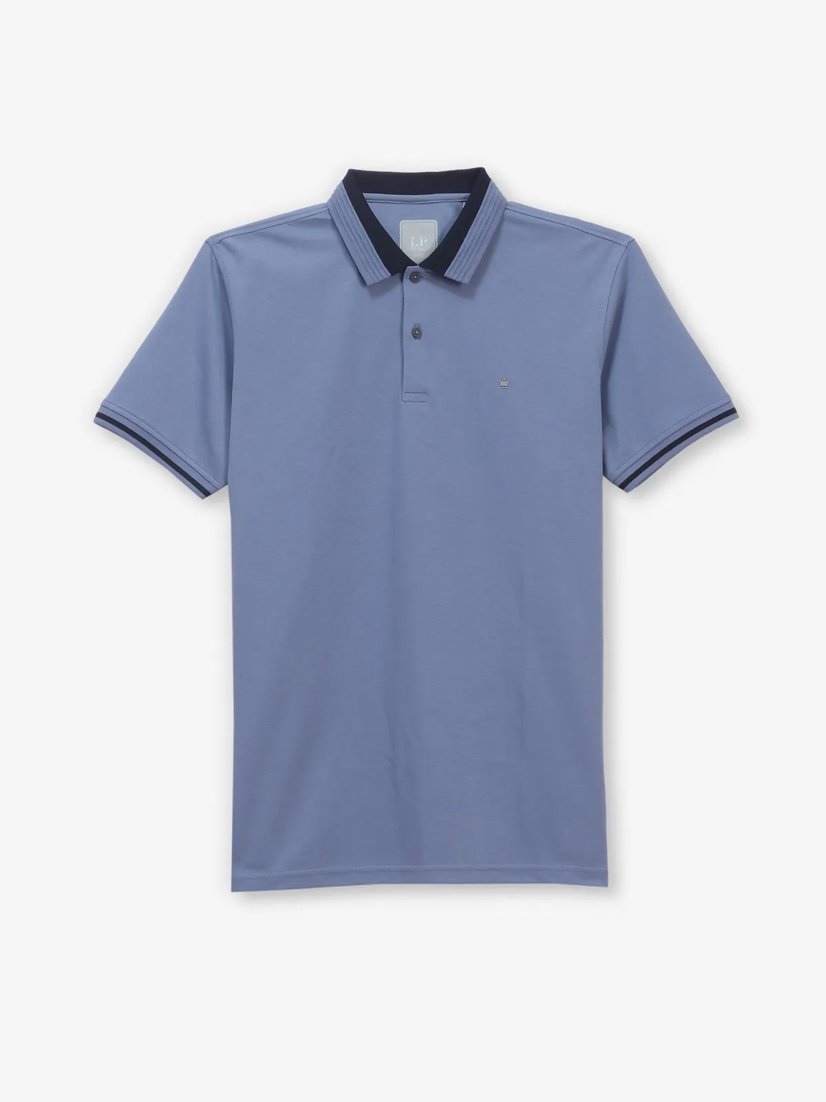 LOUIS PHILIPPE blue printed cotton polo t-shirt