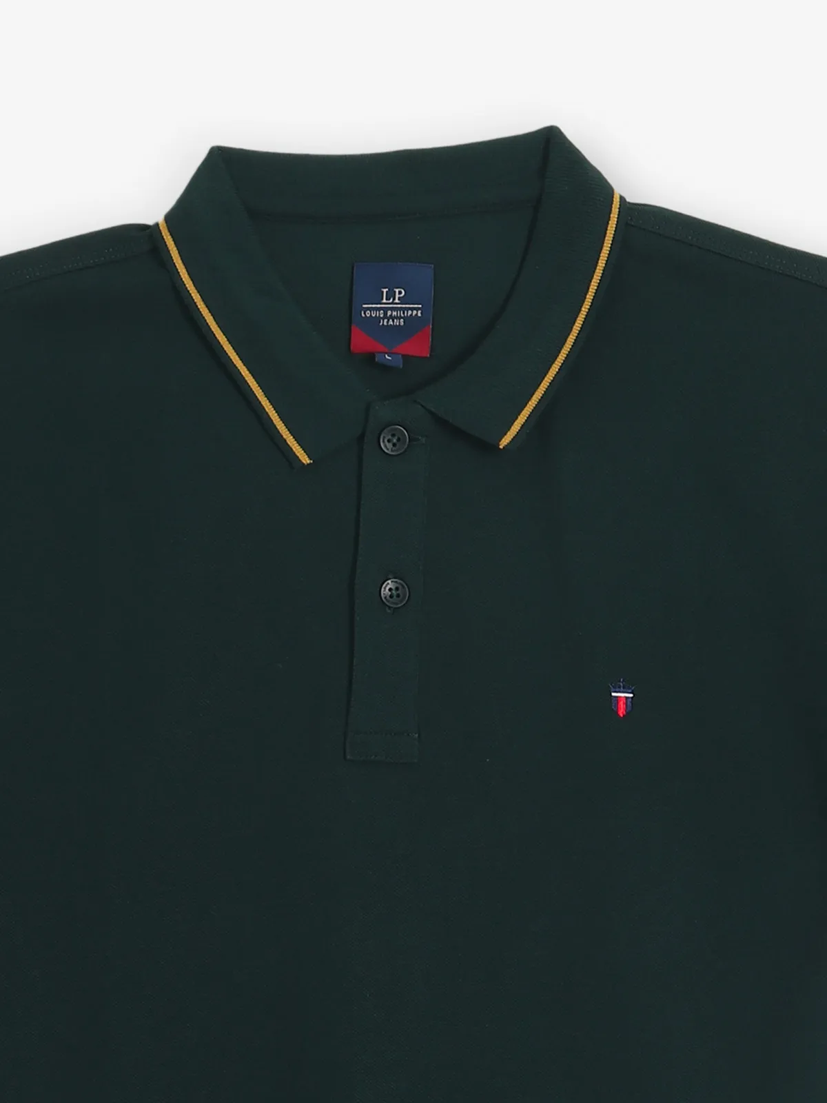 LOUIS PHILIPPE bottle green cotton t-shirt