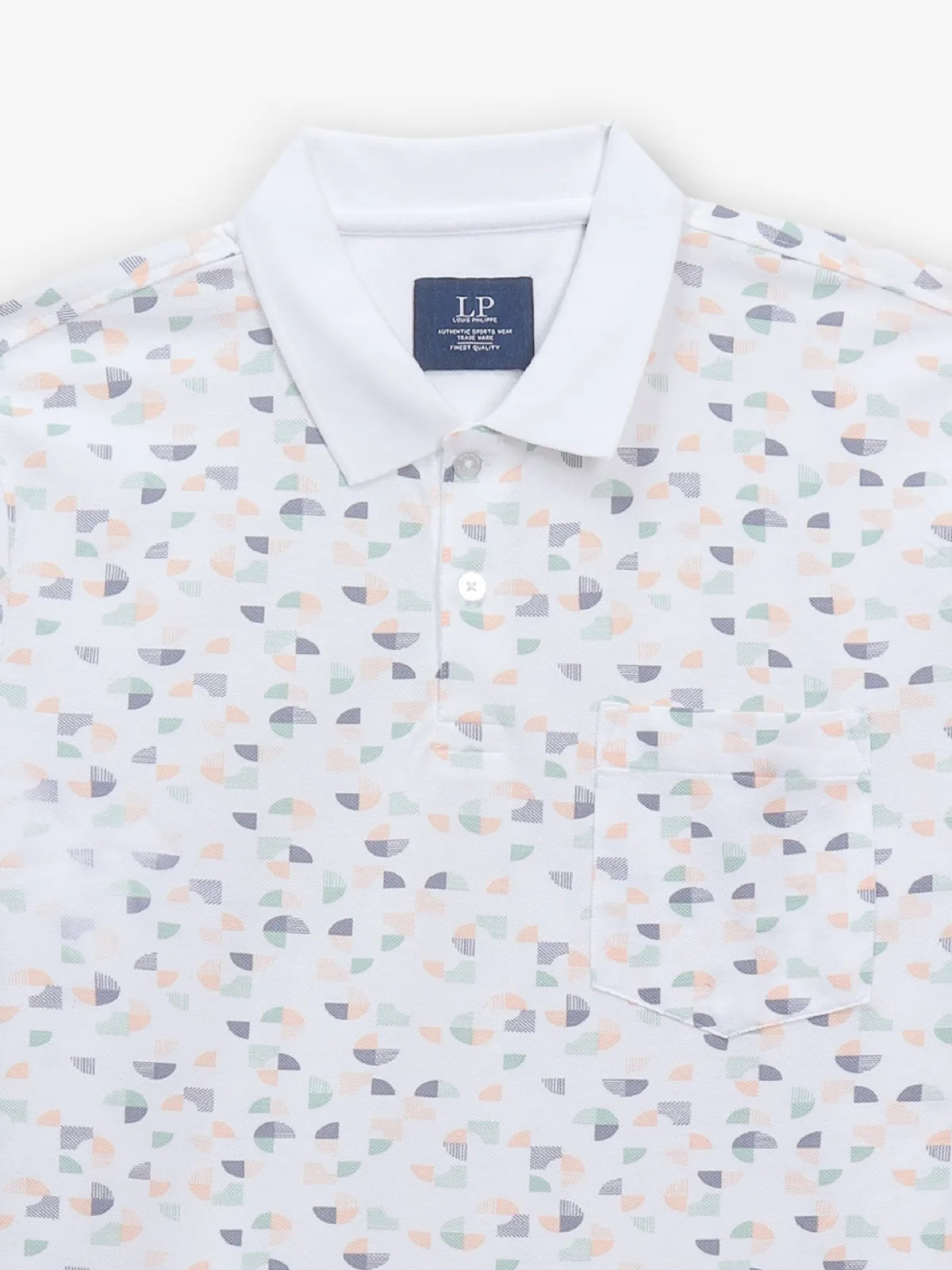 LOUIS PHILIPPE casual  white printed cotton t-shirt