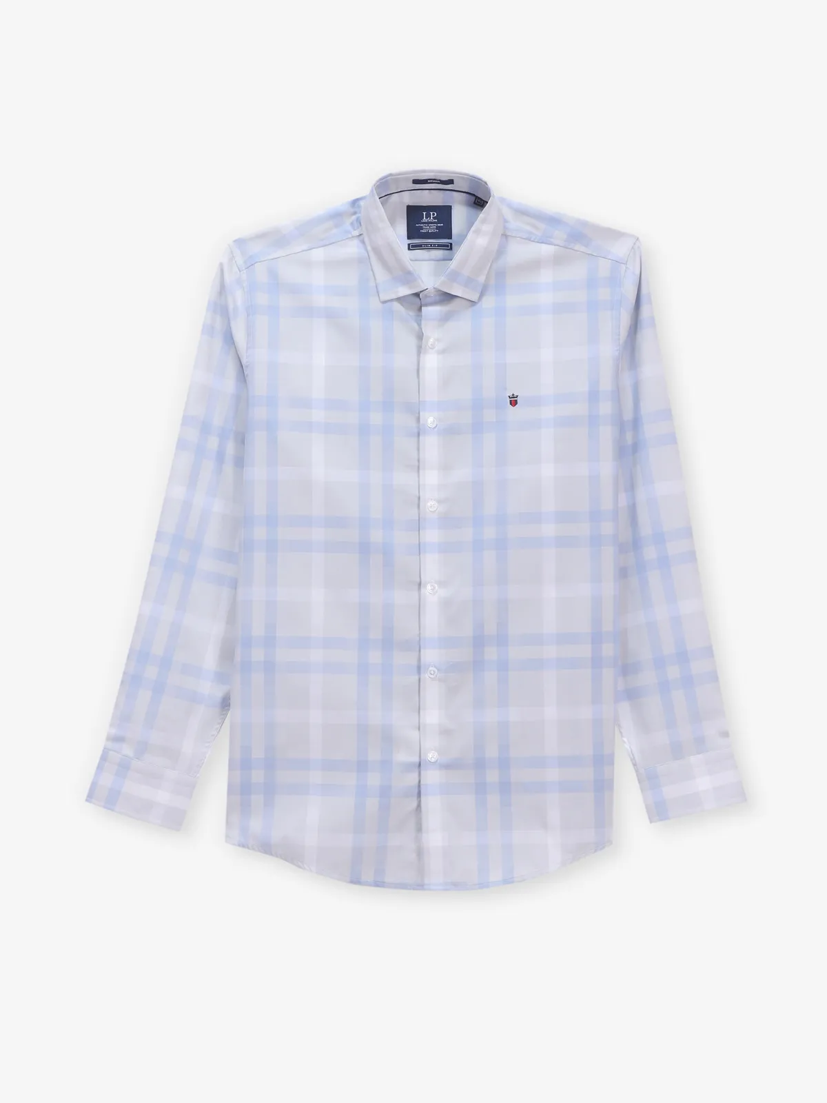 LOUIS PHILIPPE check white and blue casual shirt