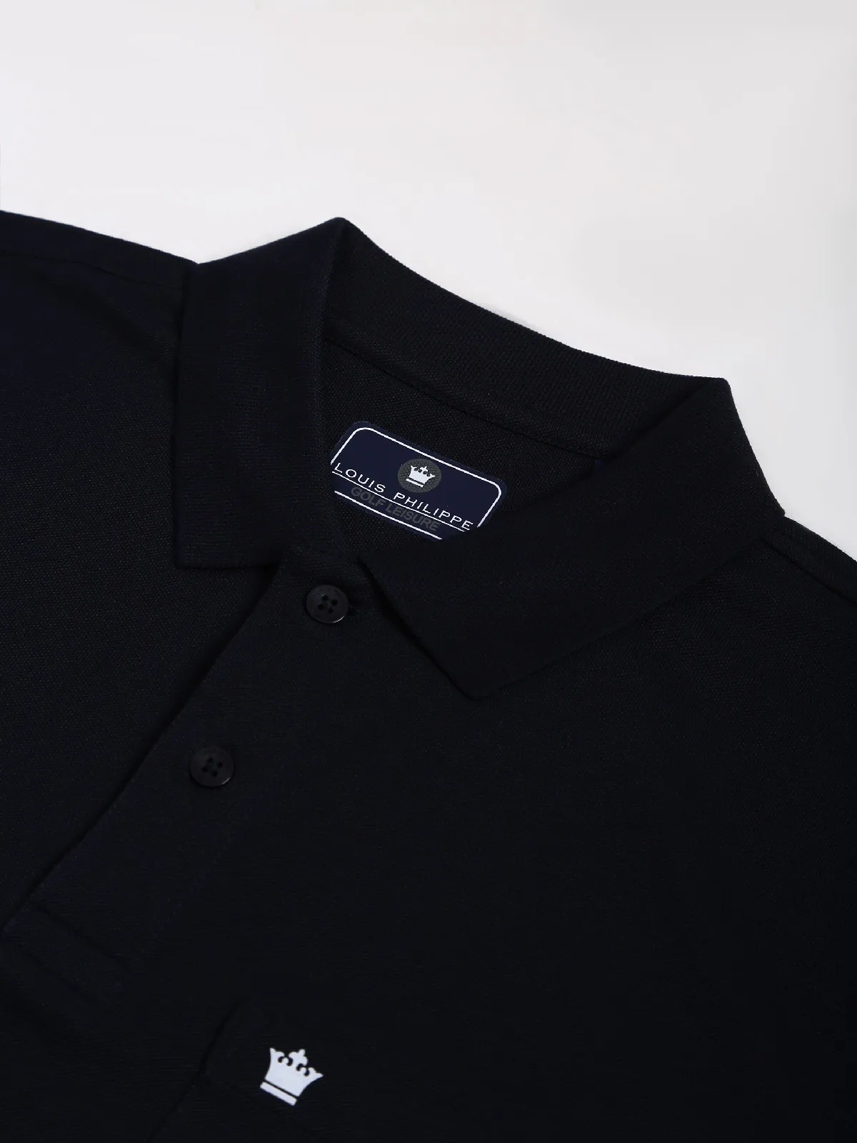 Louis Philippe cotton dark navy plain t shirt