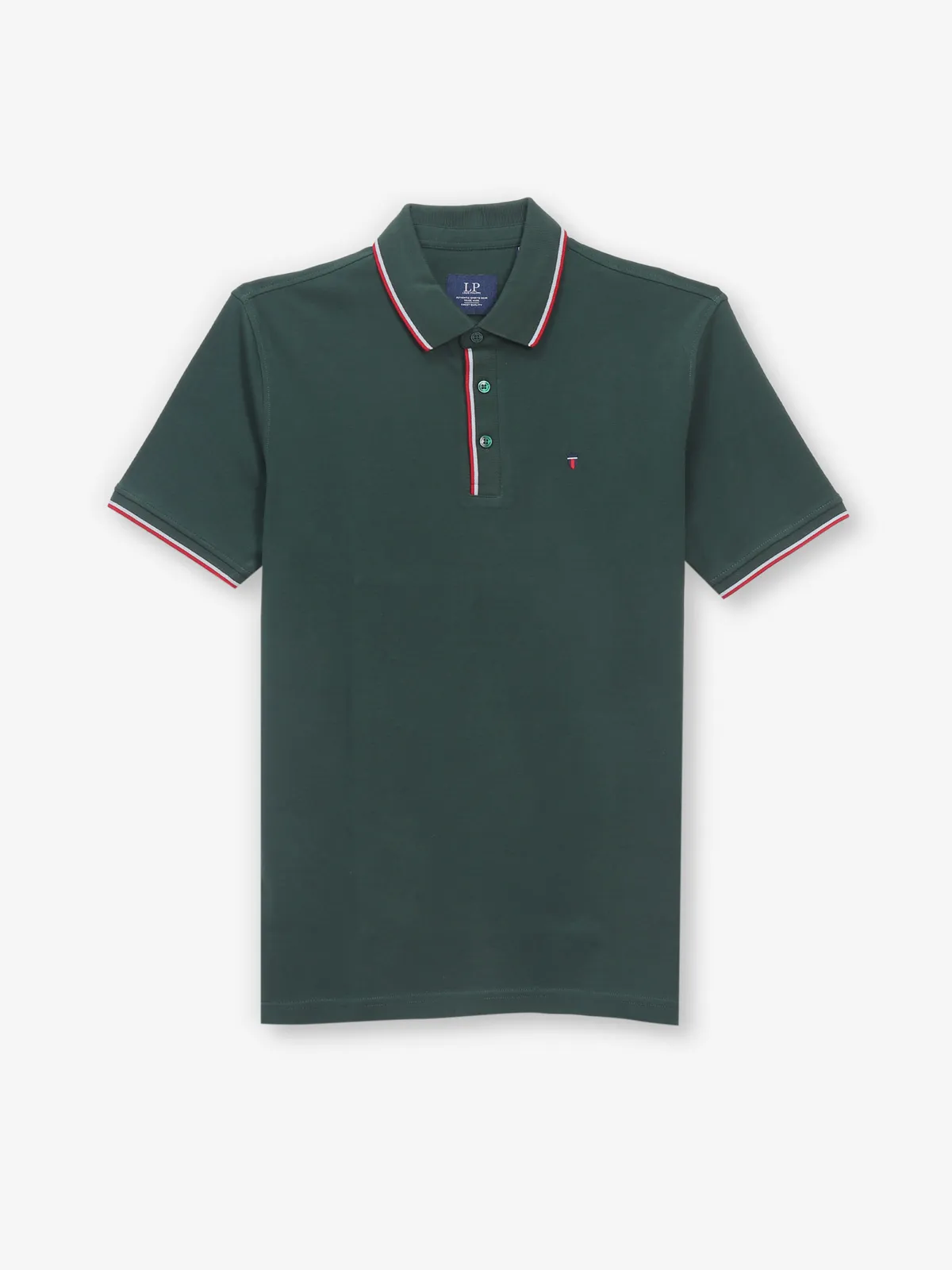 LOUIS PHILIPPE deep green polo t-shirt