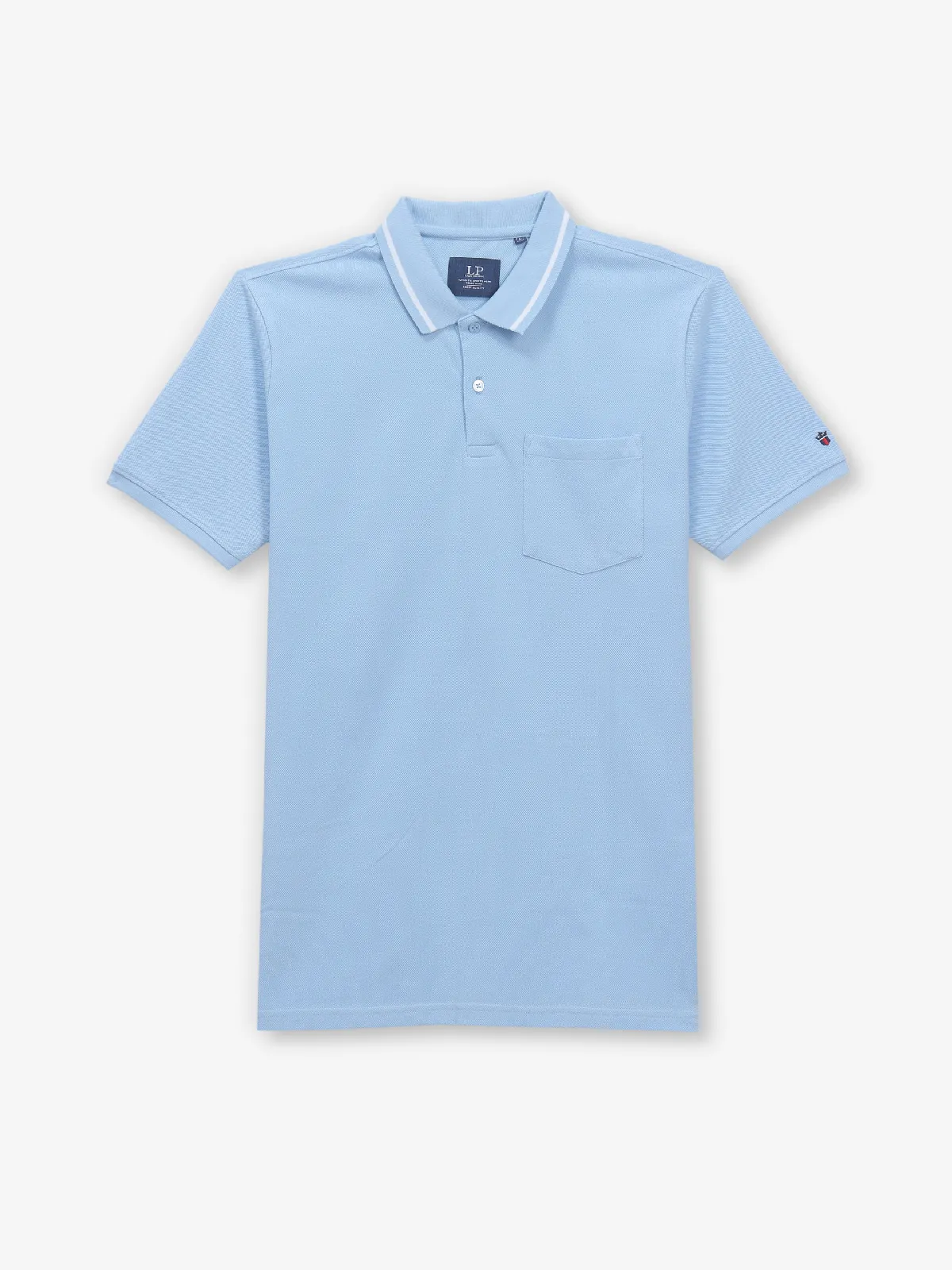 LOUIS PHILIPPE light blue cotton t-shirt for men