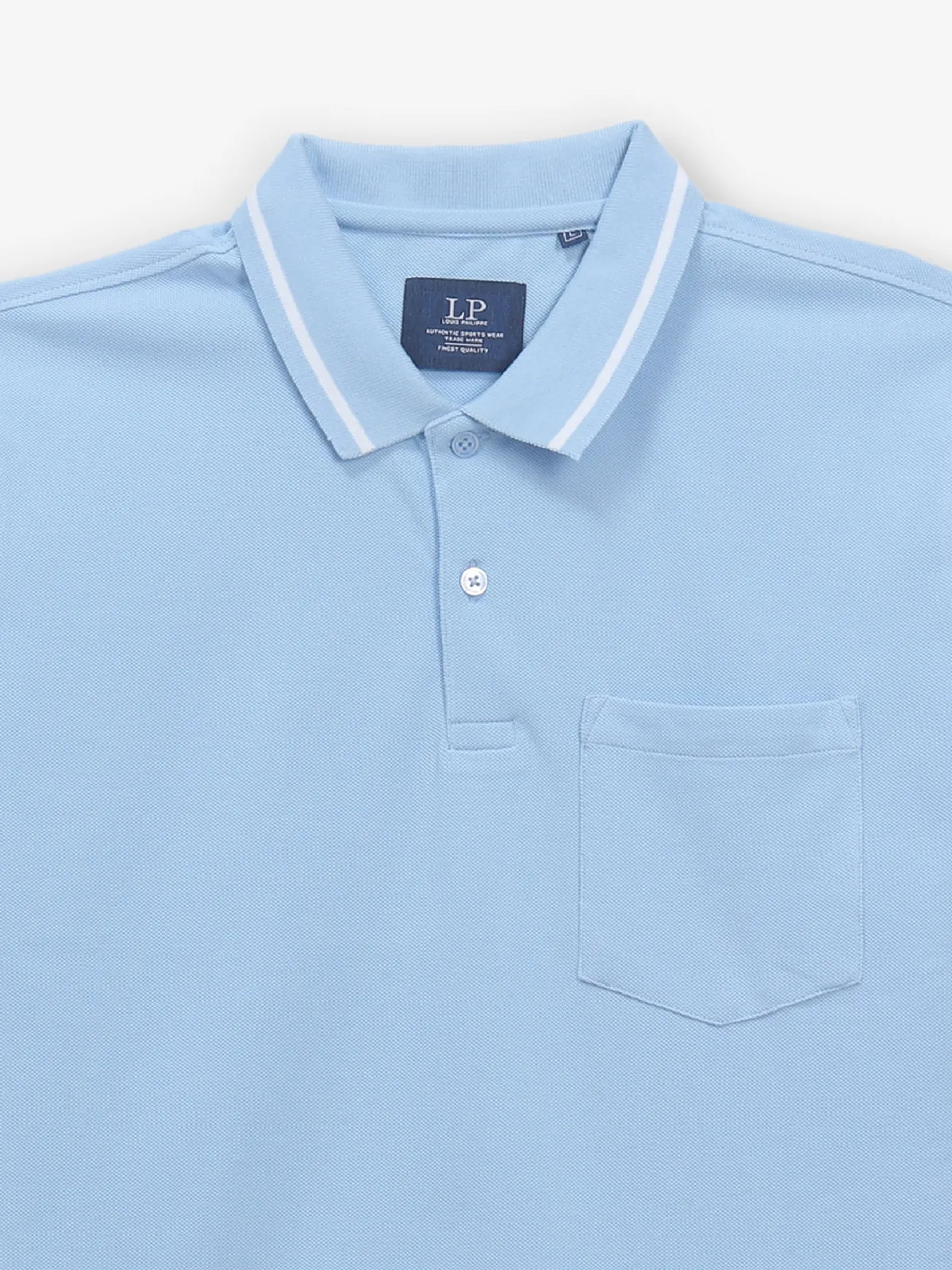 LOUIS PHILIPPE light blue cotton t-shirt for men