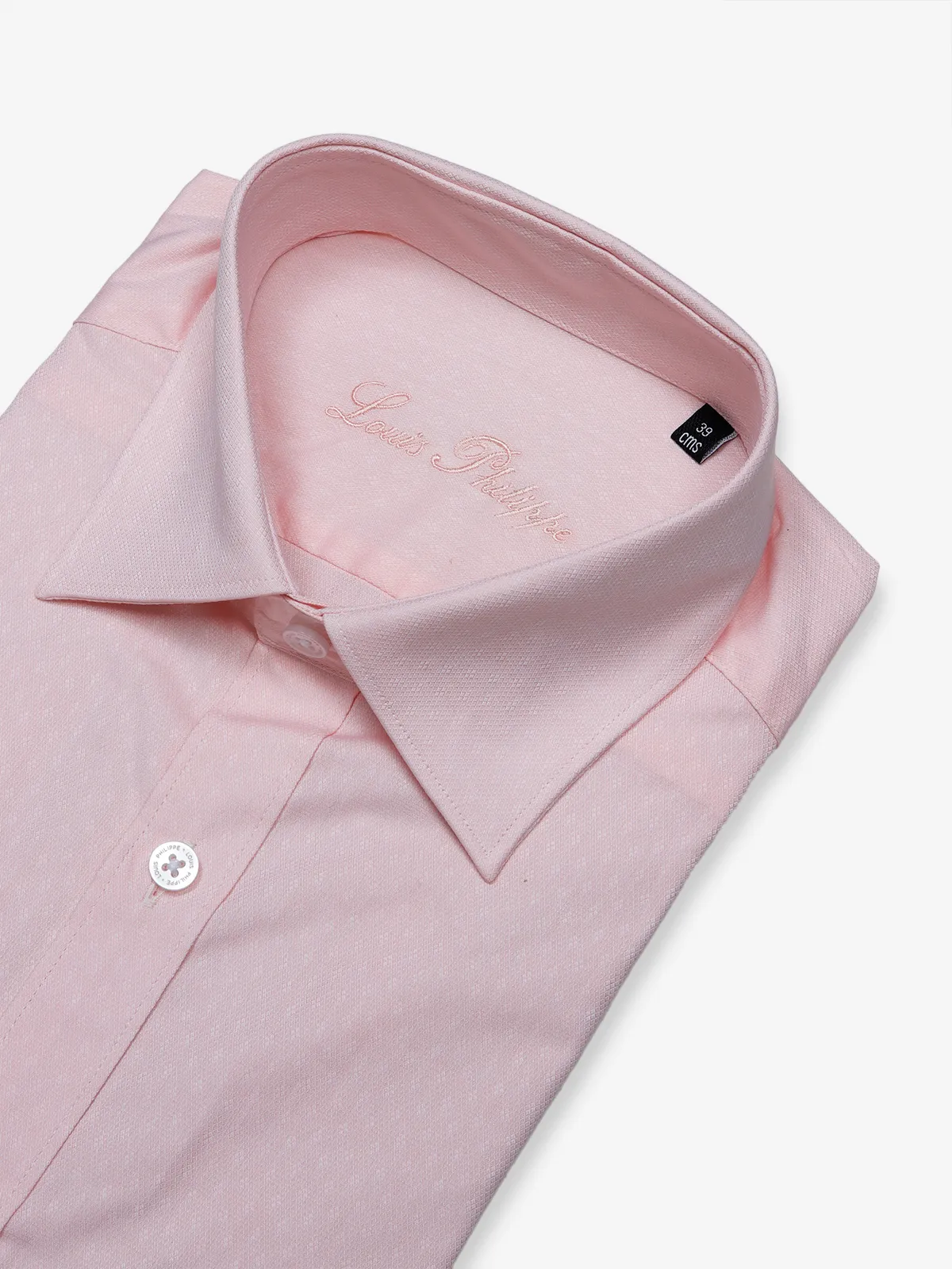 Louis Philippe light pink texture shirt