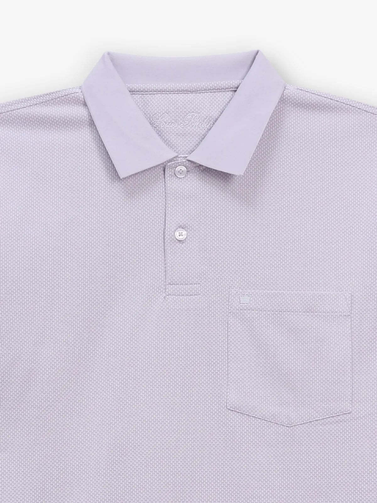 LOUIS PHILIPPE light purple textured cotton t-shirt