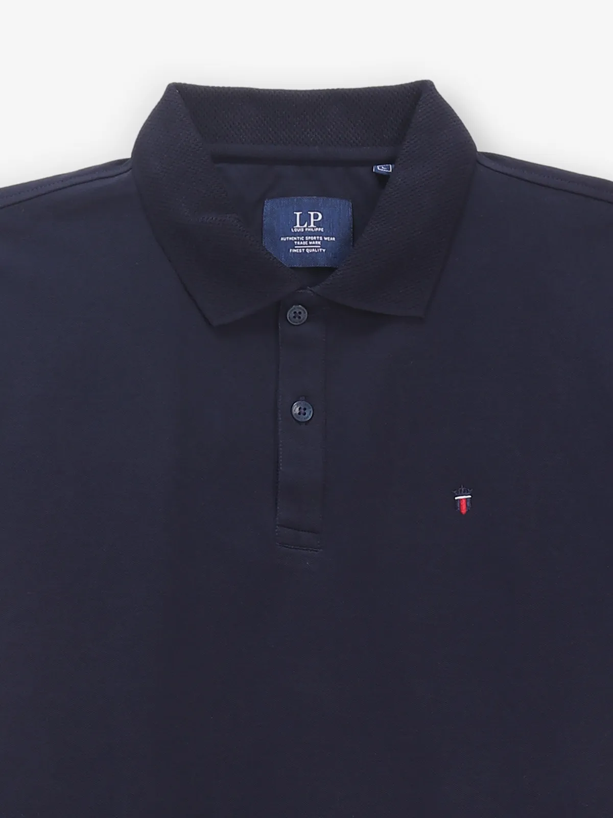 LOUIS PHILIPPE navy blue cotton polo t-shirt