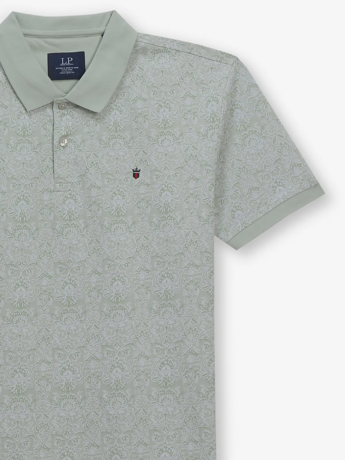 LOUIS PHILIPPE pista green printed t-shirt