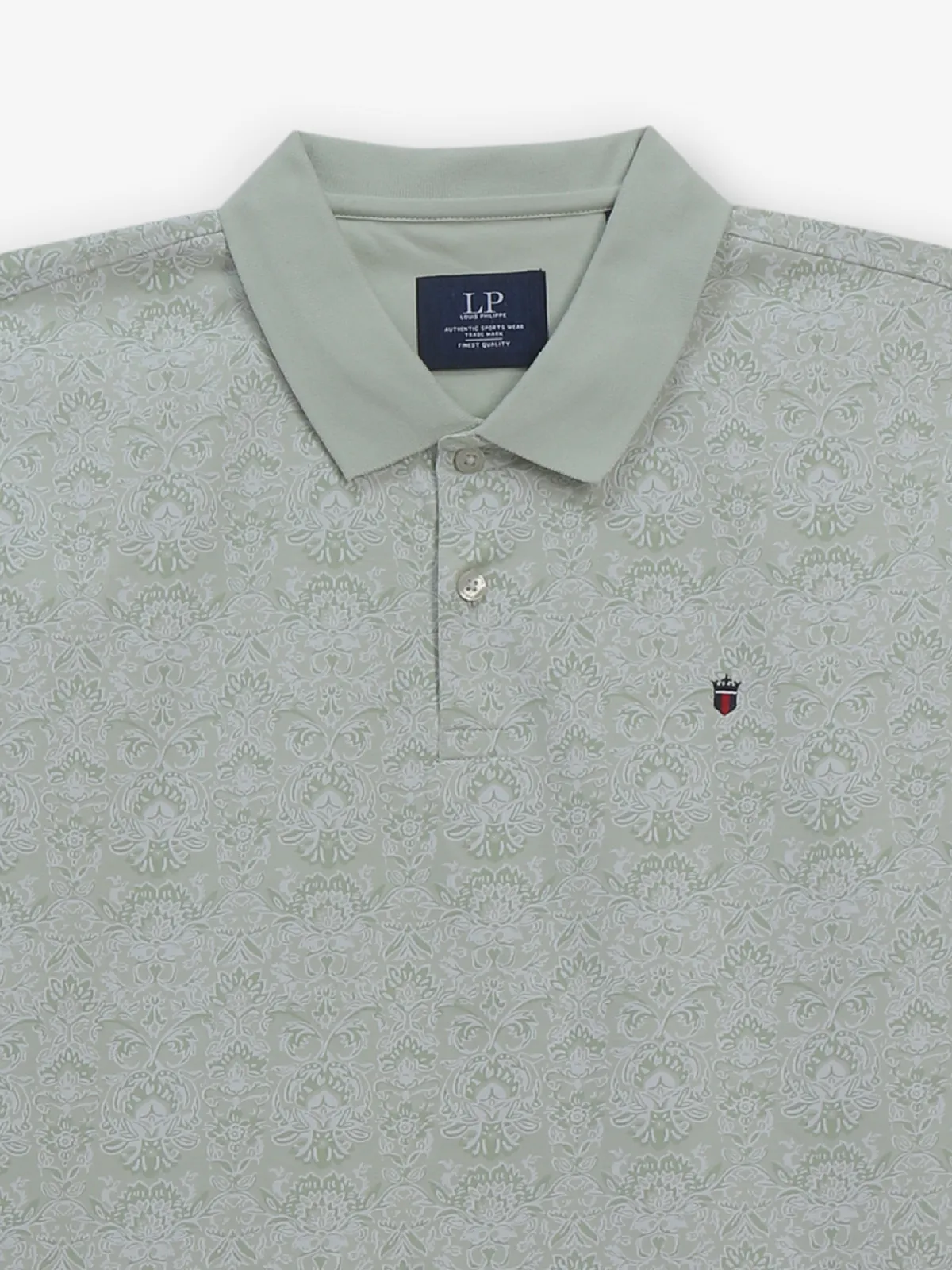 LOUIS PHILIPPE pista green printed t-shirt