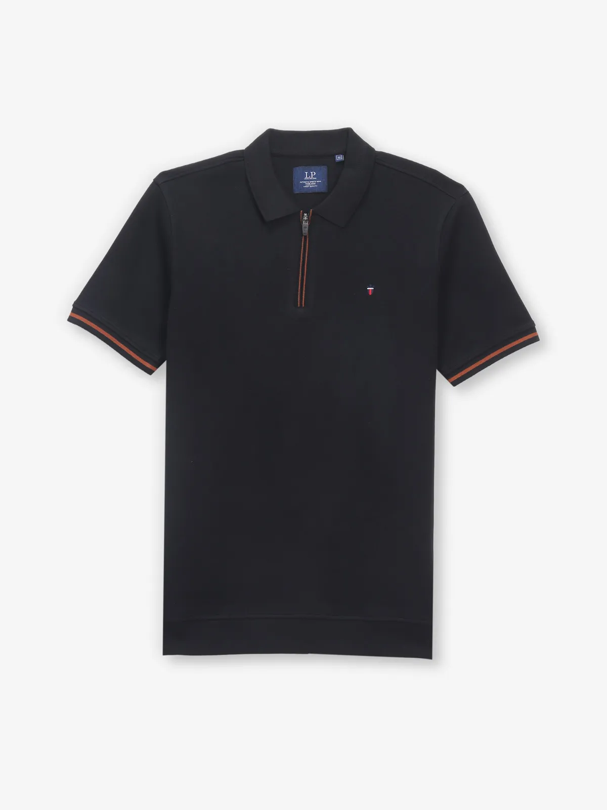 LOUIS PHILIPPE plain black cotton t-shirt
