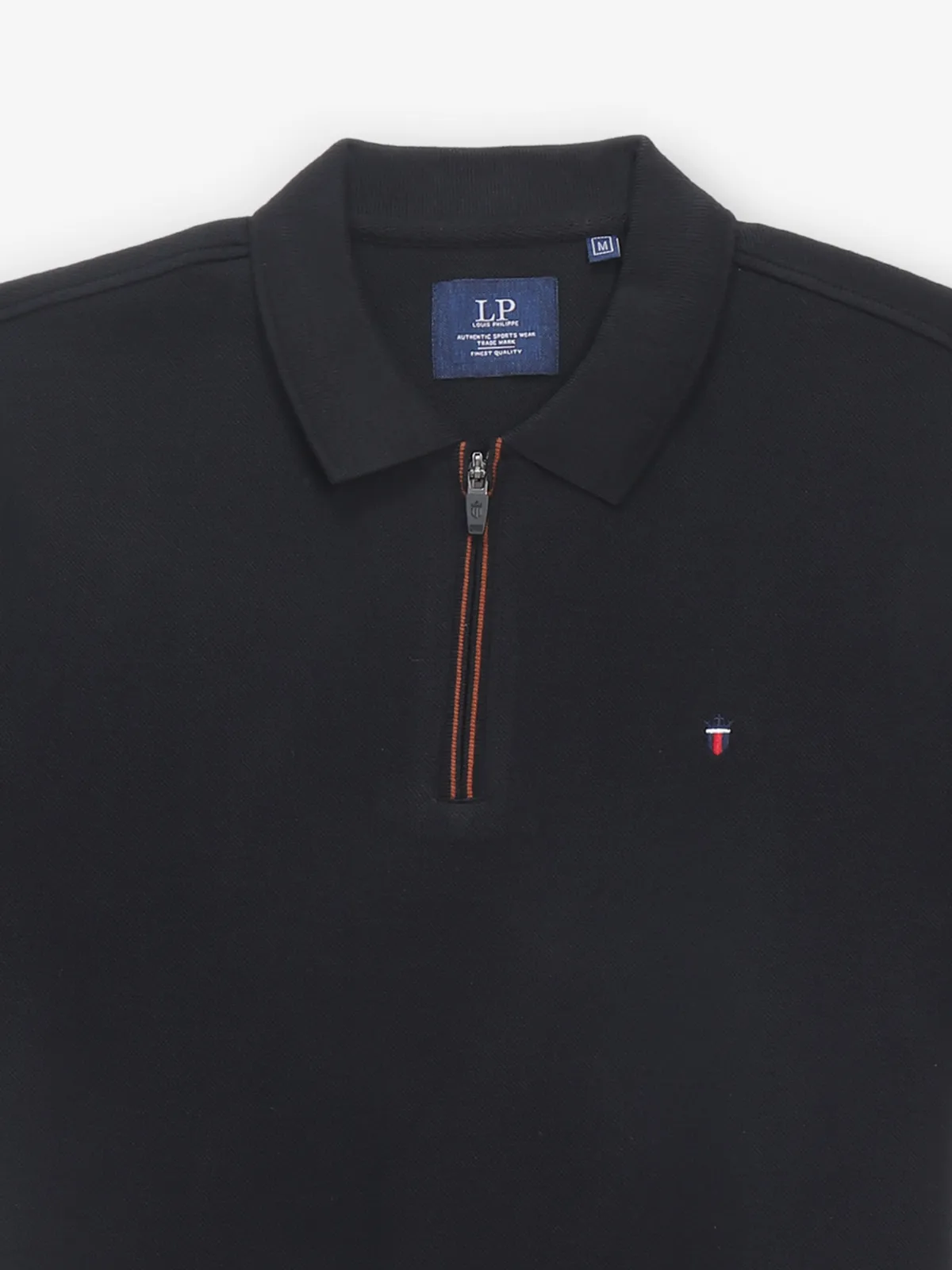 LOUIS PHILIPPE plain black cotton t-shirt
