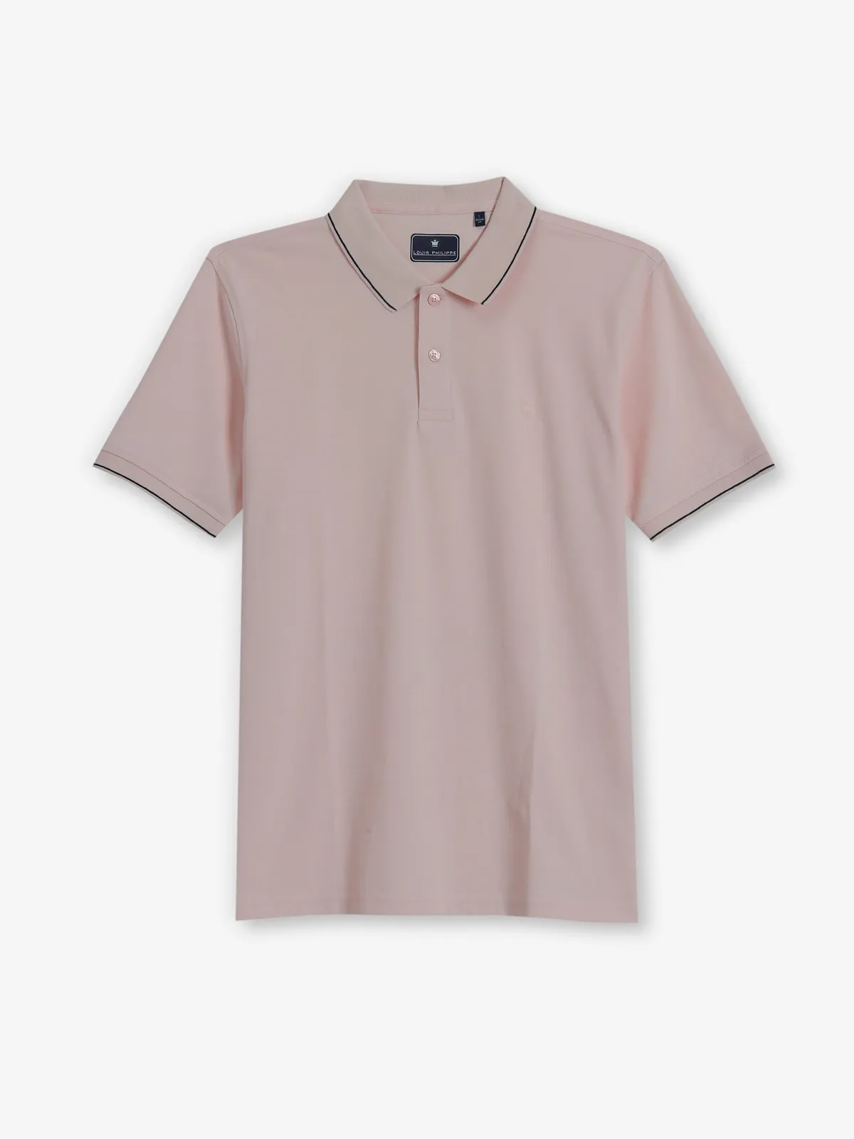 LOUIS PHILIPPE plain peach cotton t-shirt