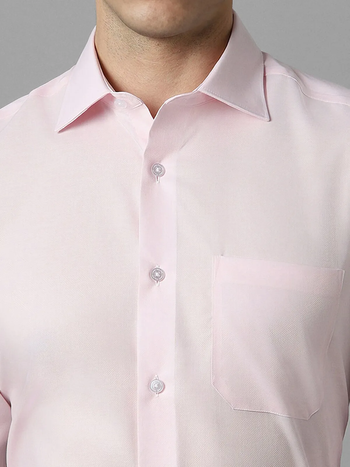 LOUIS PHILIPPE plain pink cotton shirt