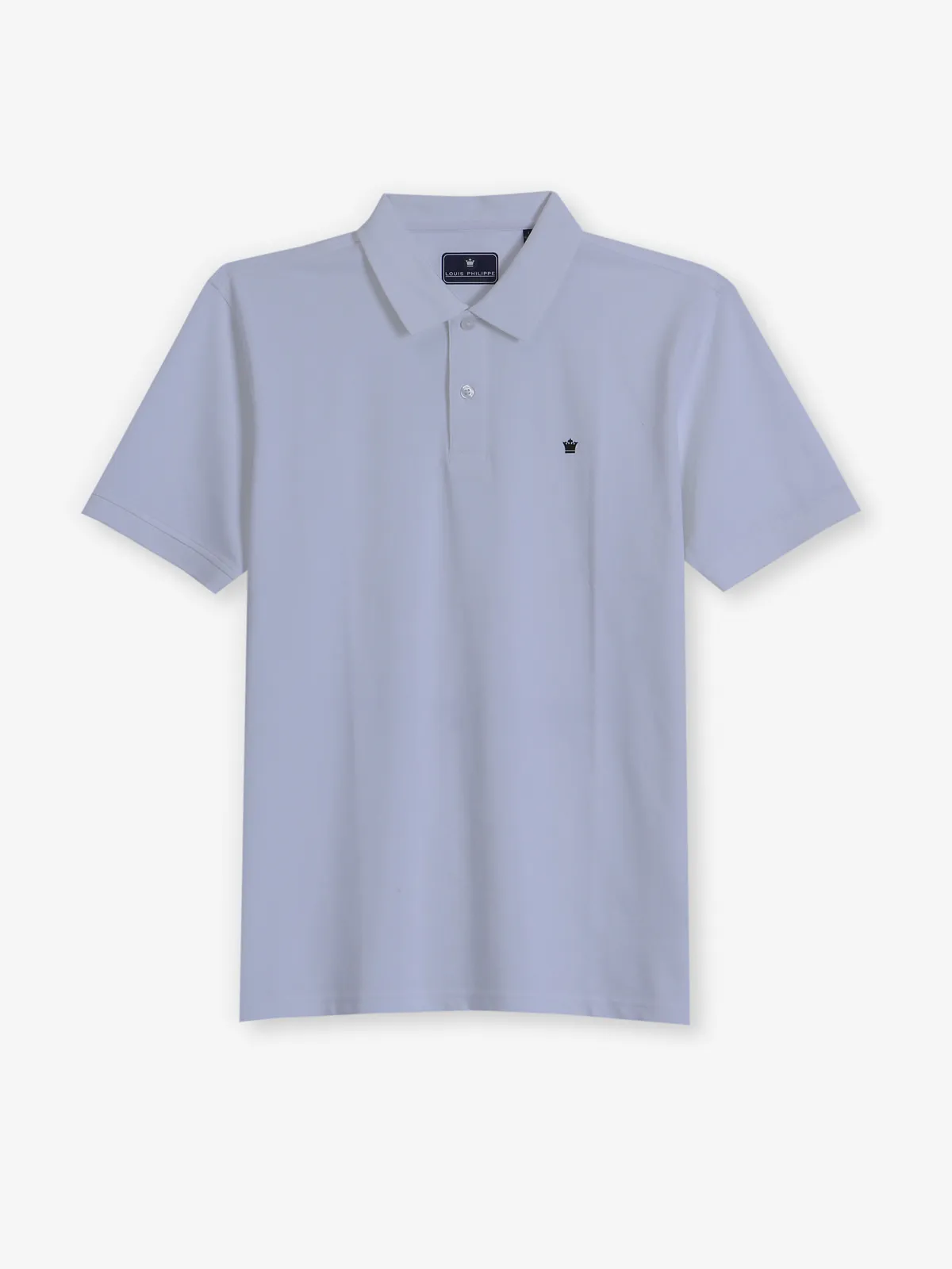 LOUIS PHILIPPE plain white cotton polo t-shirt