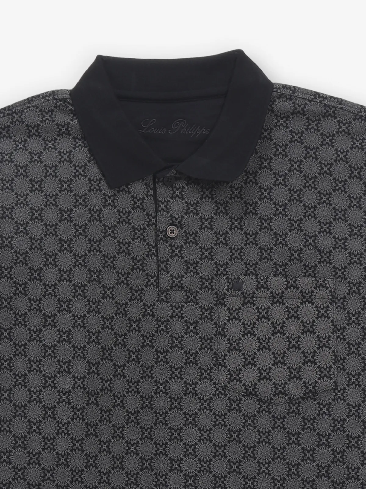 LOUIS PHILIPPE printed black cotton t-shirt
