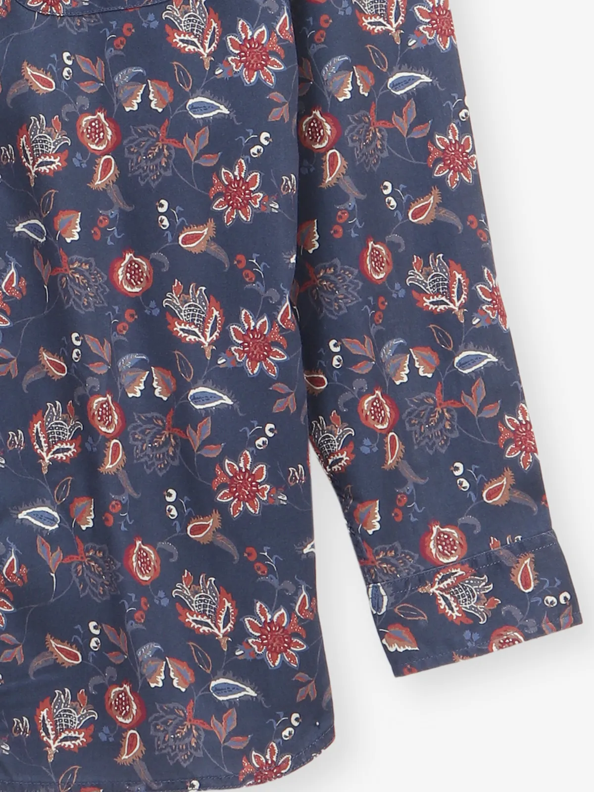 LOUIS PHILIPPE printed greyish blue cotton shirt