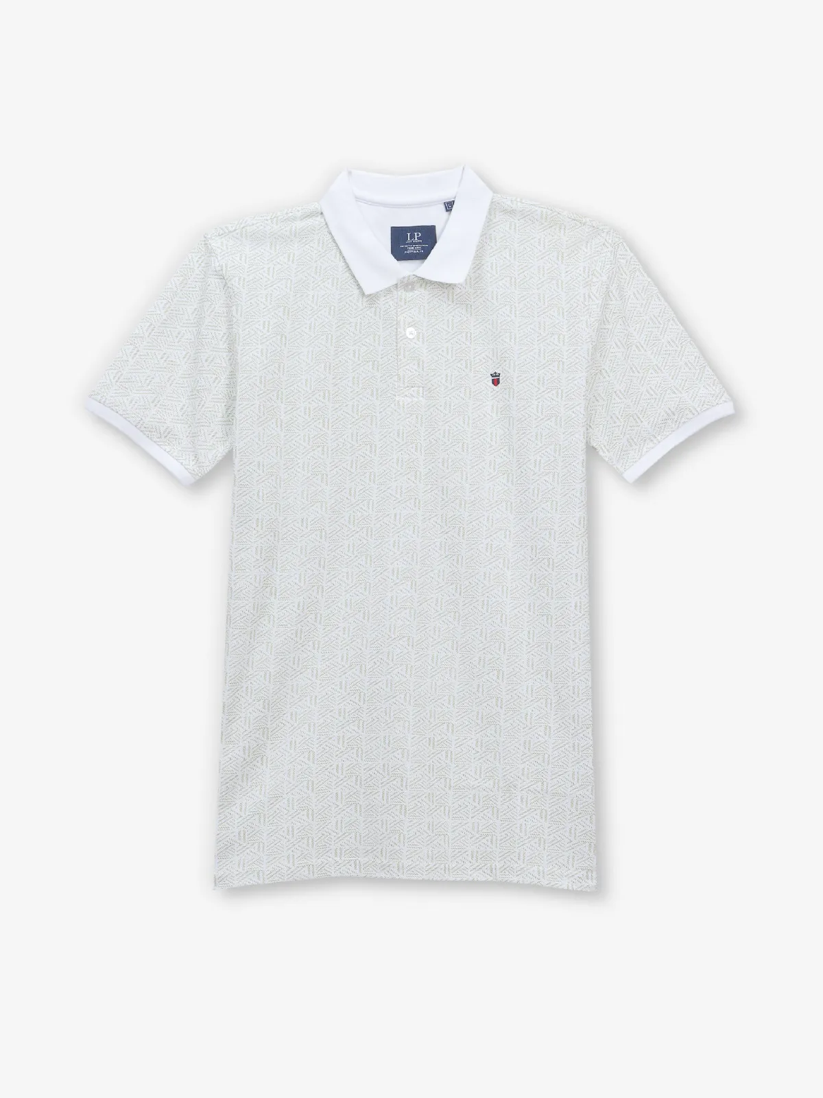 LOUIS PHILIPPE printed white cotton slim fit t-shirt