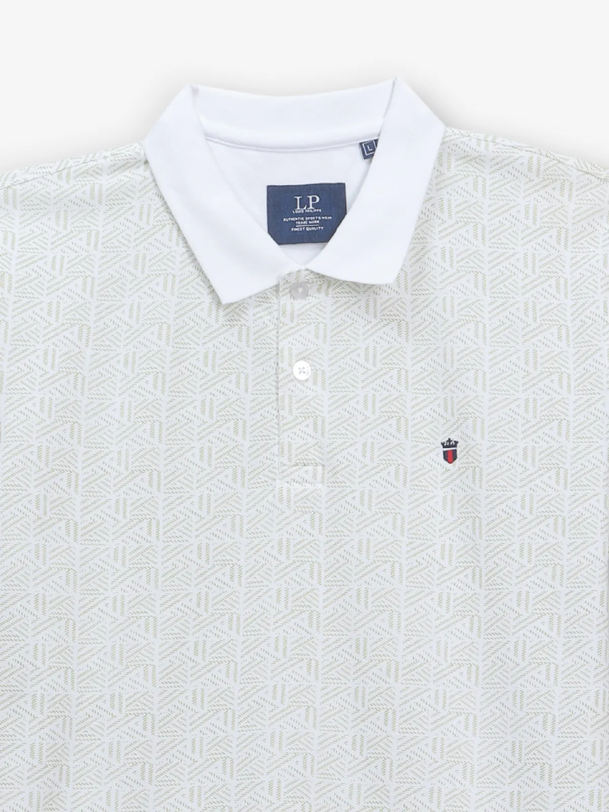 LOUIS PHILIPPE printed white cotton slim fit t-shirt