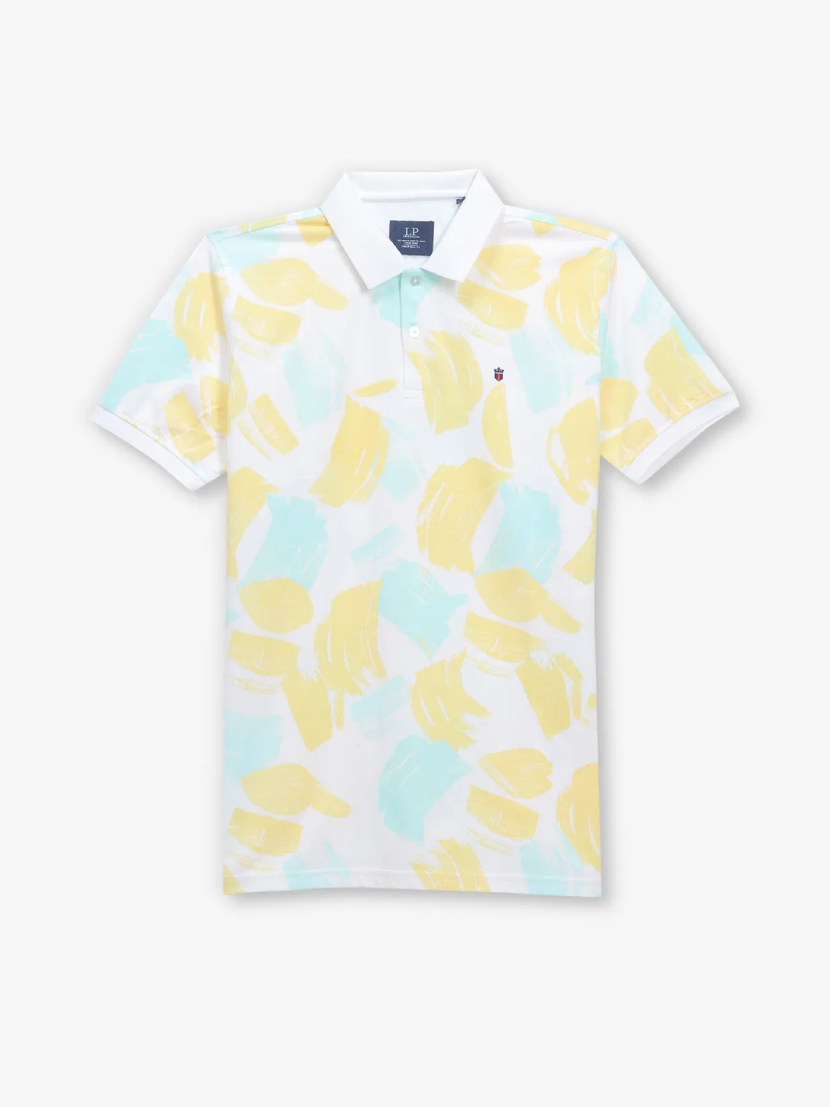 LOUIS PHILIPPE white casual cotton printed t-shirt