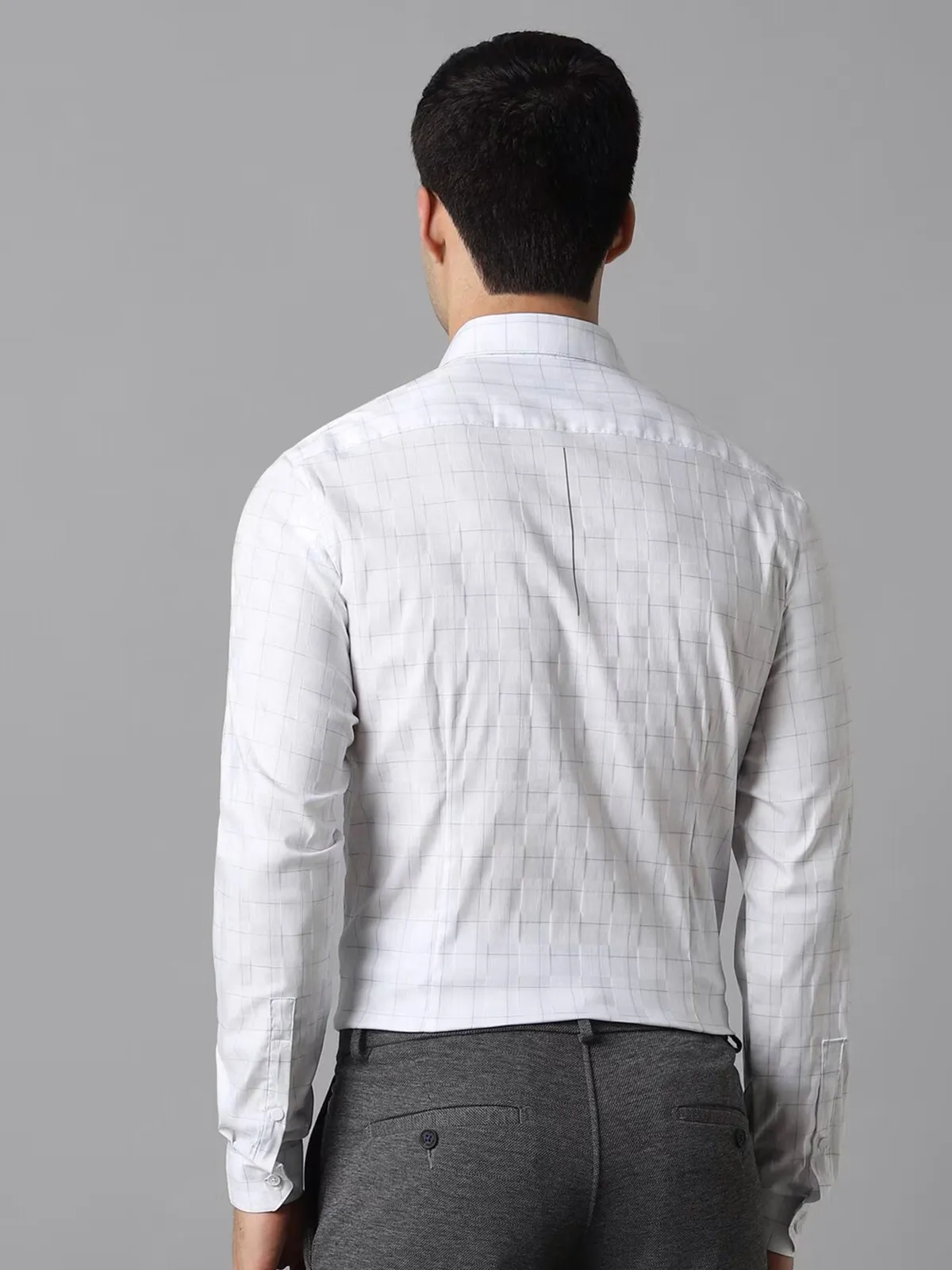 LOUIS PHILIPPE white checks cotton shirt