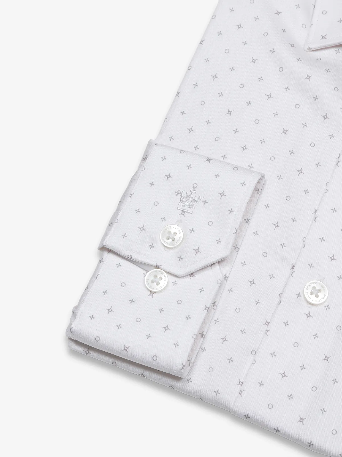 Louis Philippe white cotton printed shirt