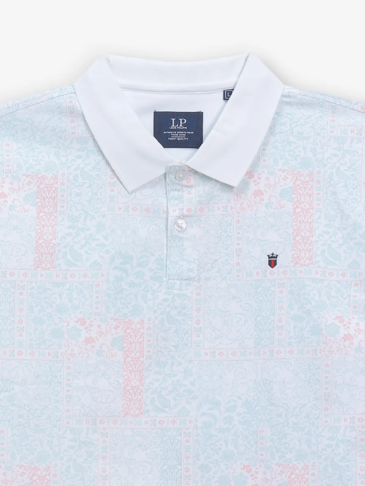 LOUIS PHILIPPE white printed cotton casual t-shirt