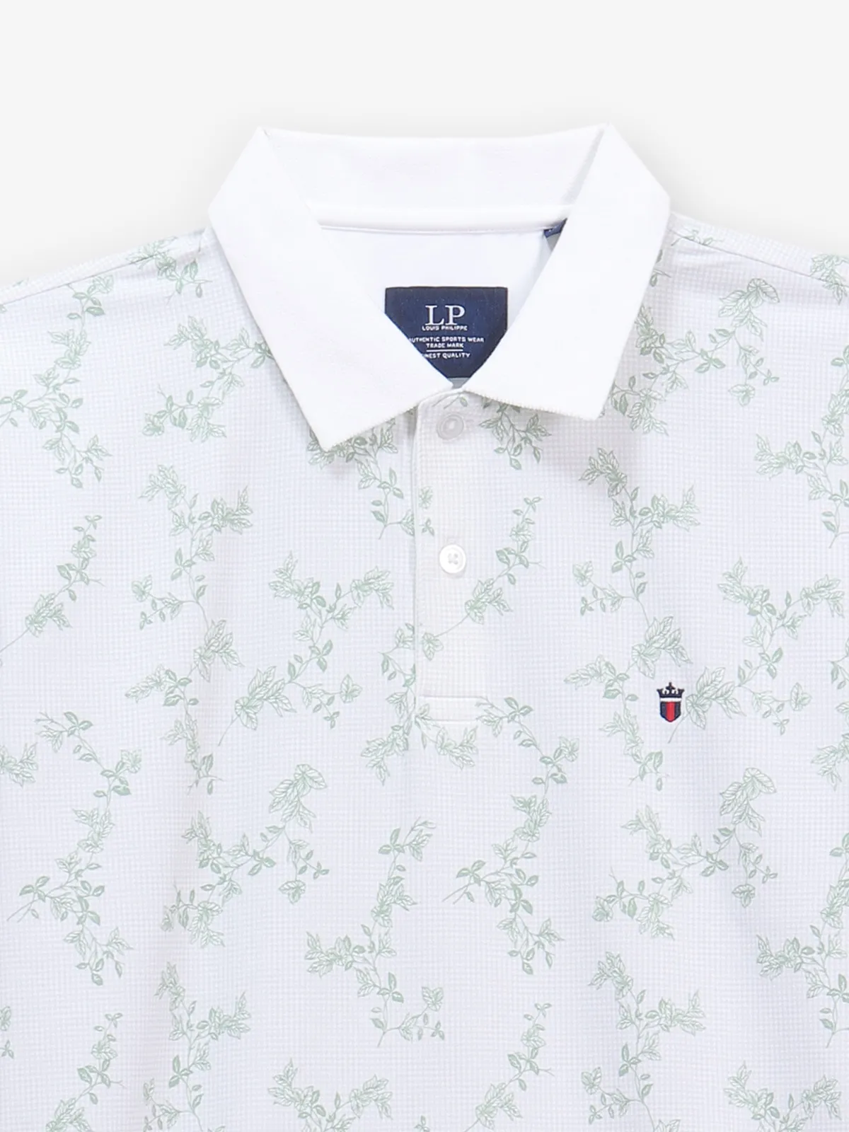 LOUIS PHILIPPE white printed polo cotton t-shirt