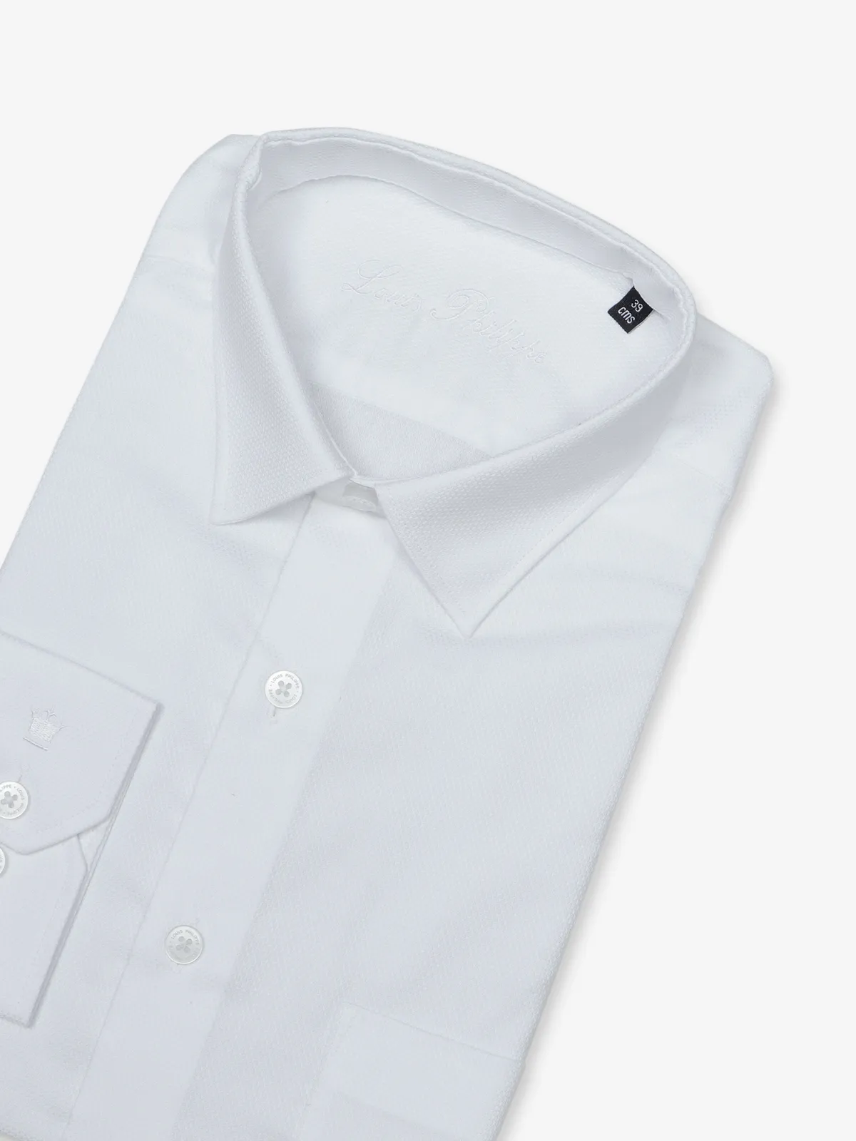 Louis Philippe white texture cotton shirt