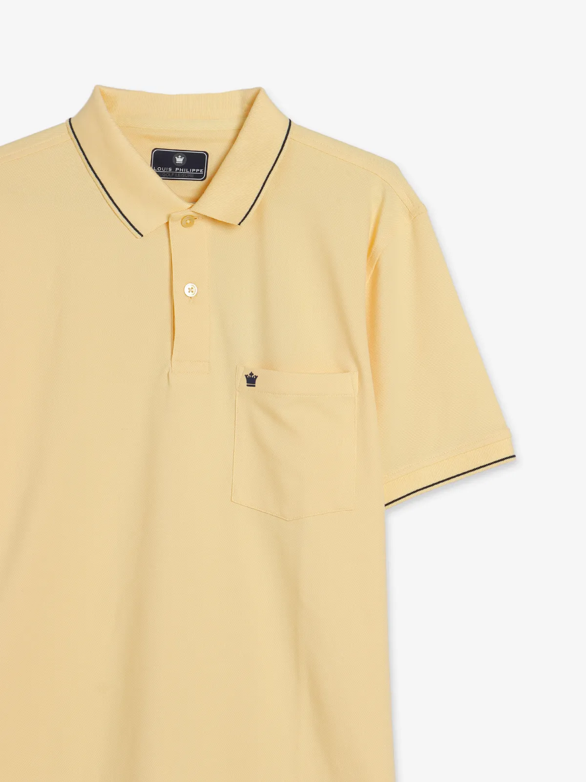 Louis Philippe yellow plain polo t shirt