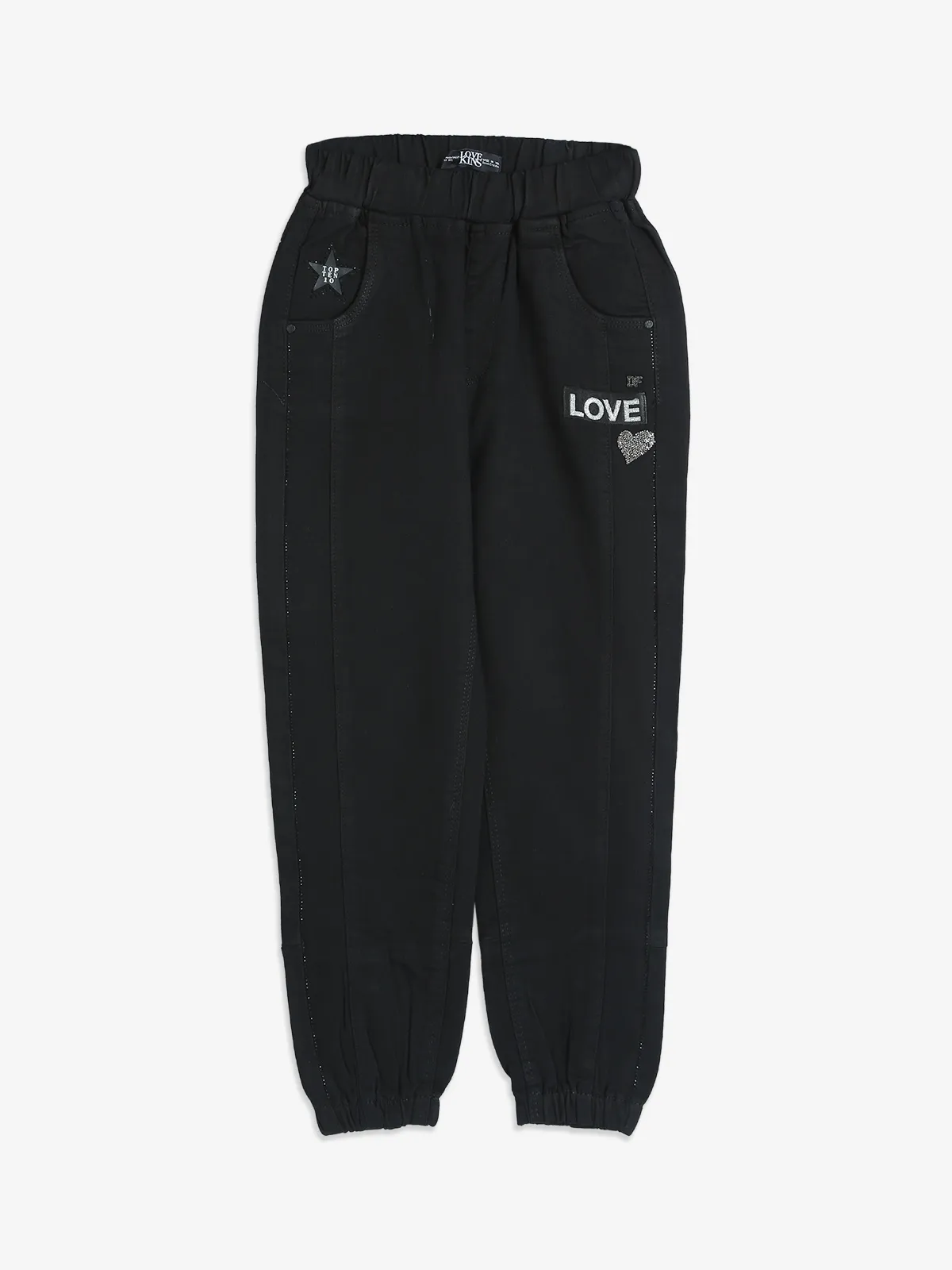 Lovekins black denim joggers