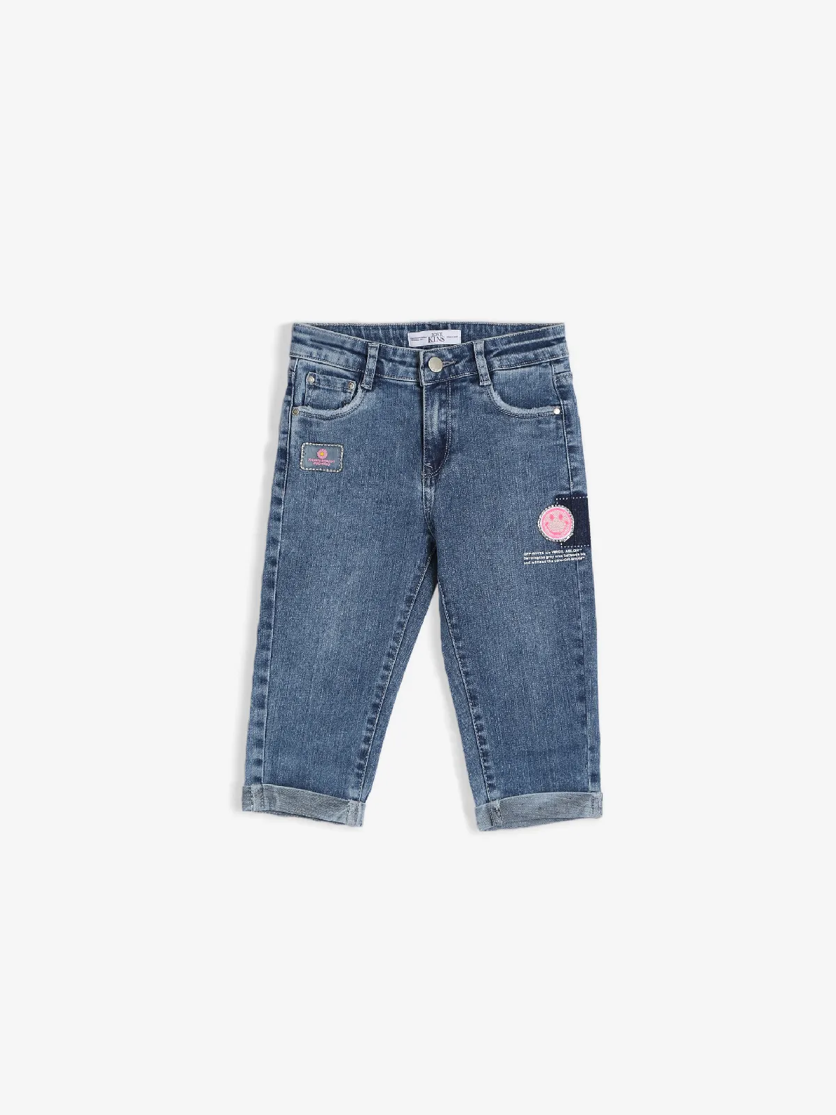 Lovekins blue washed denim capri