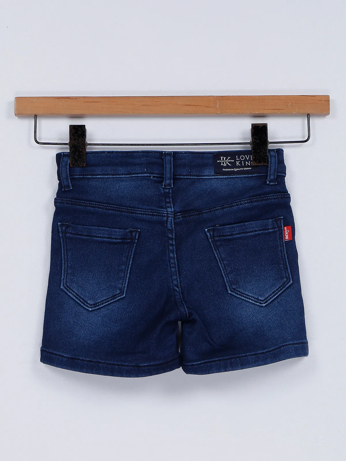 Lovekins washed denim shorts in dark blue