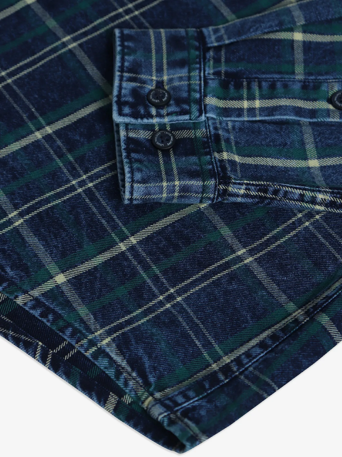 LP cotton checks blue shirt