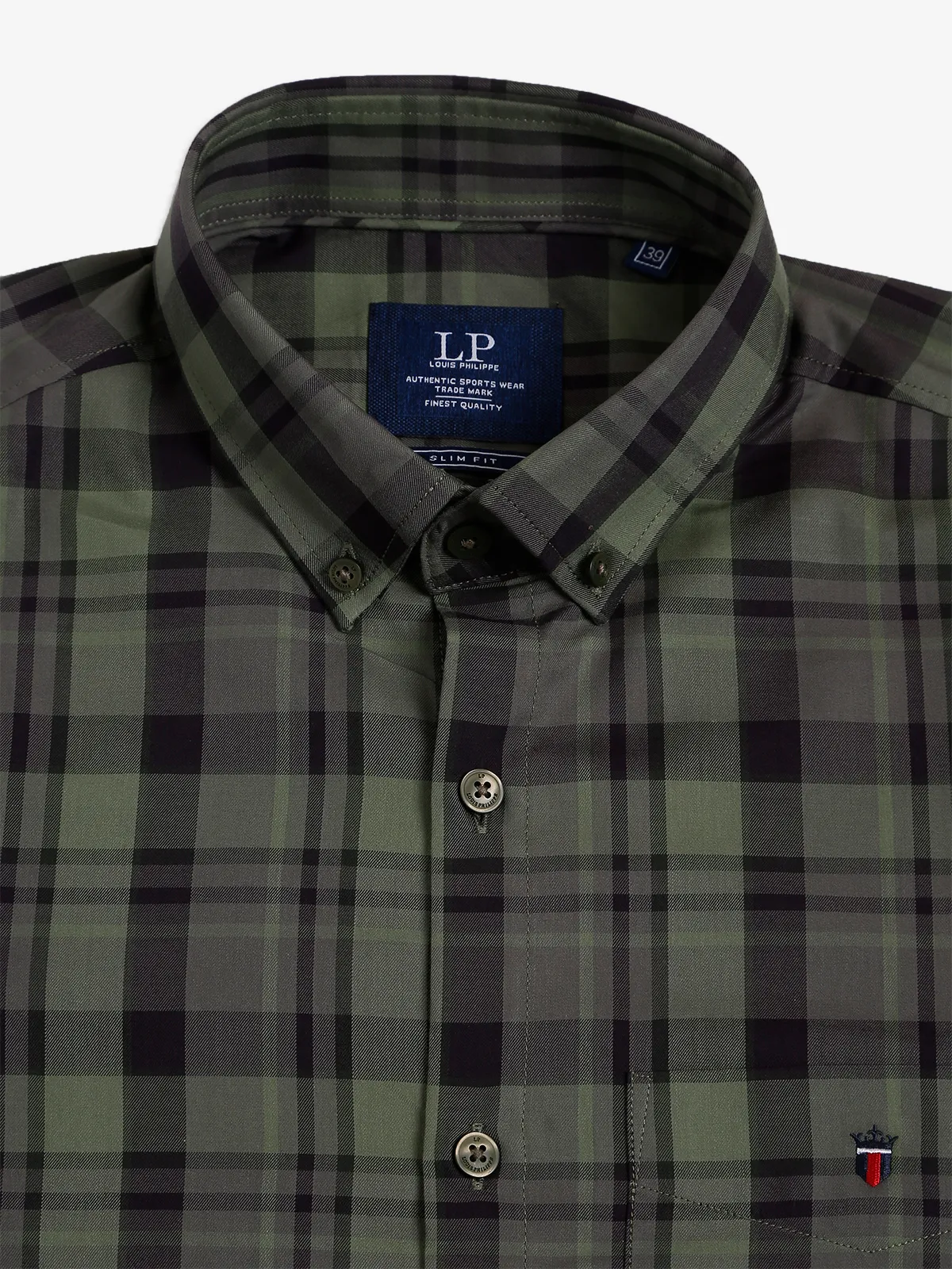 LP green checks slim fit shirt
