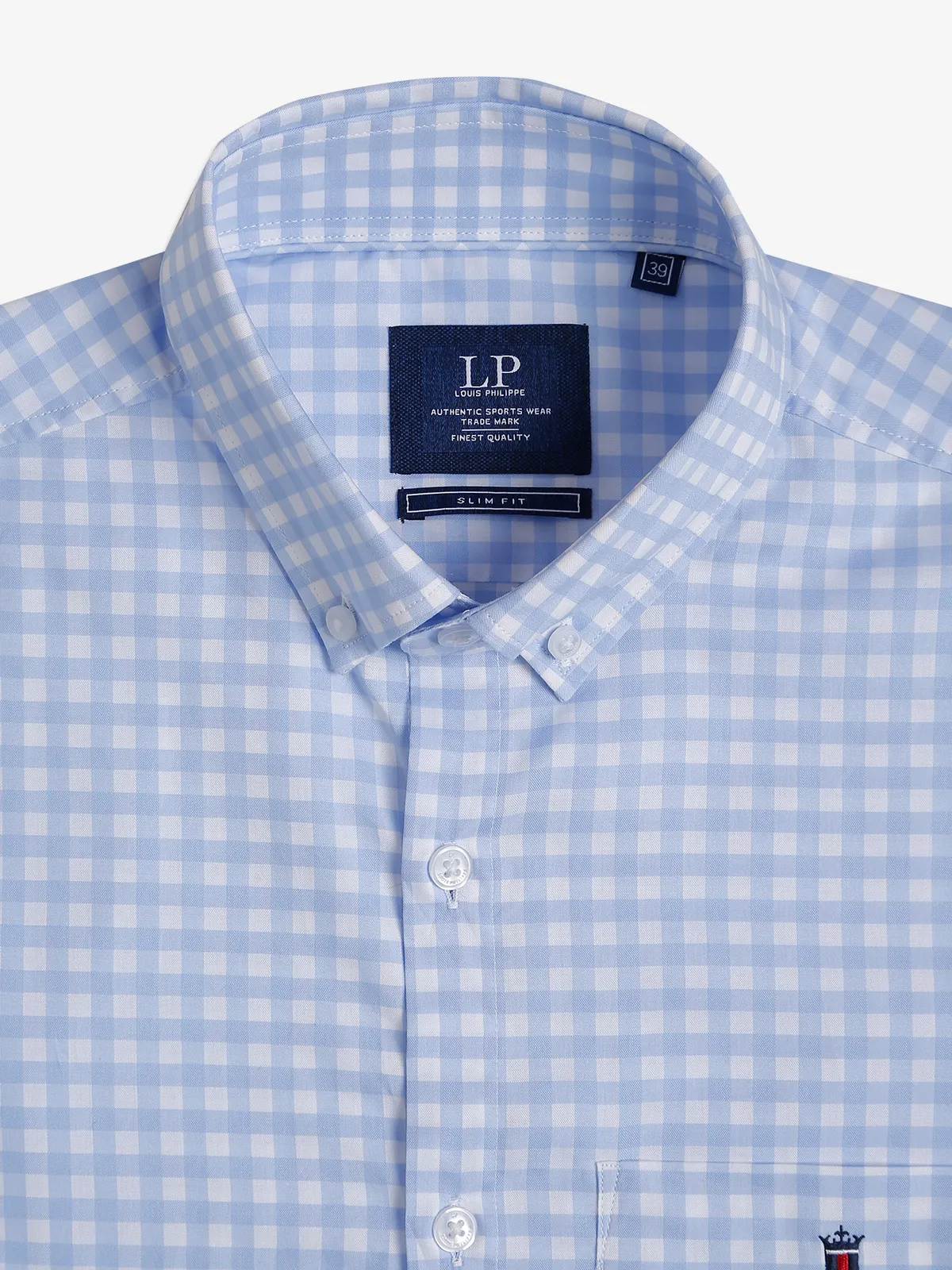 LP light blue checks slim fit shirt
