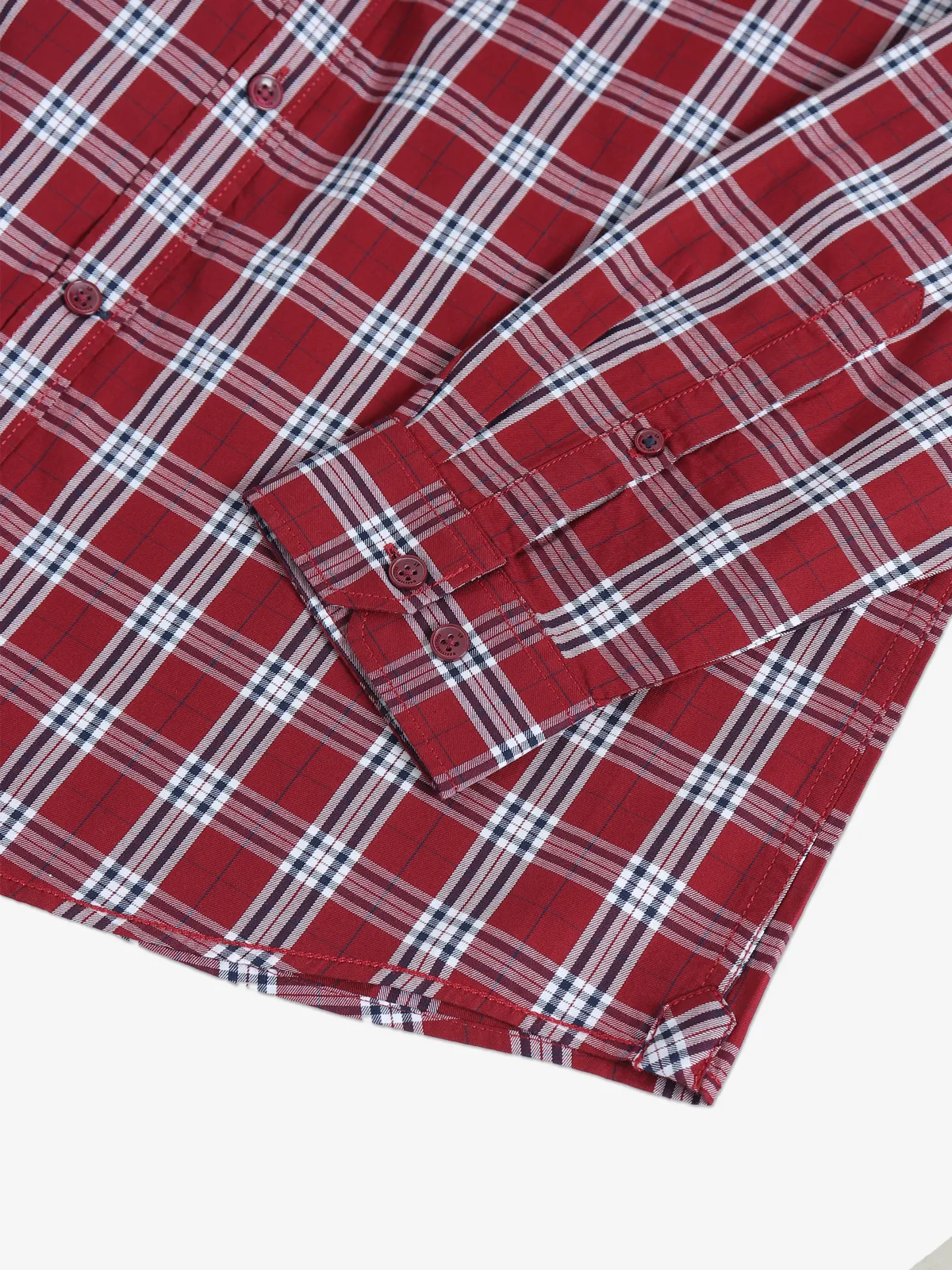 LP maroon checks slim fit shirt