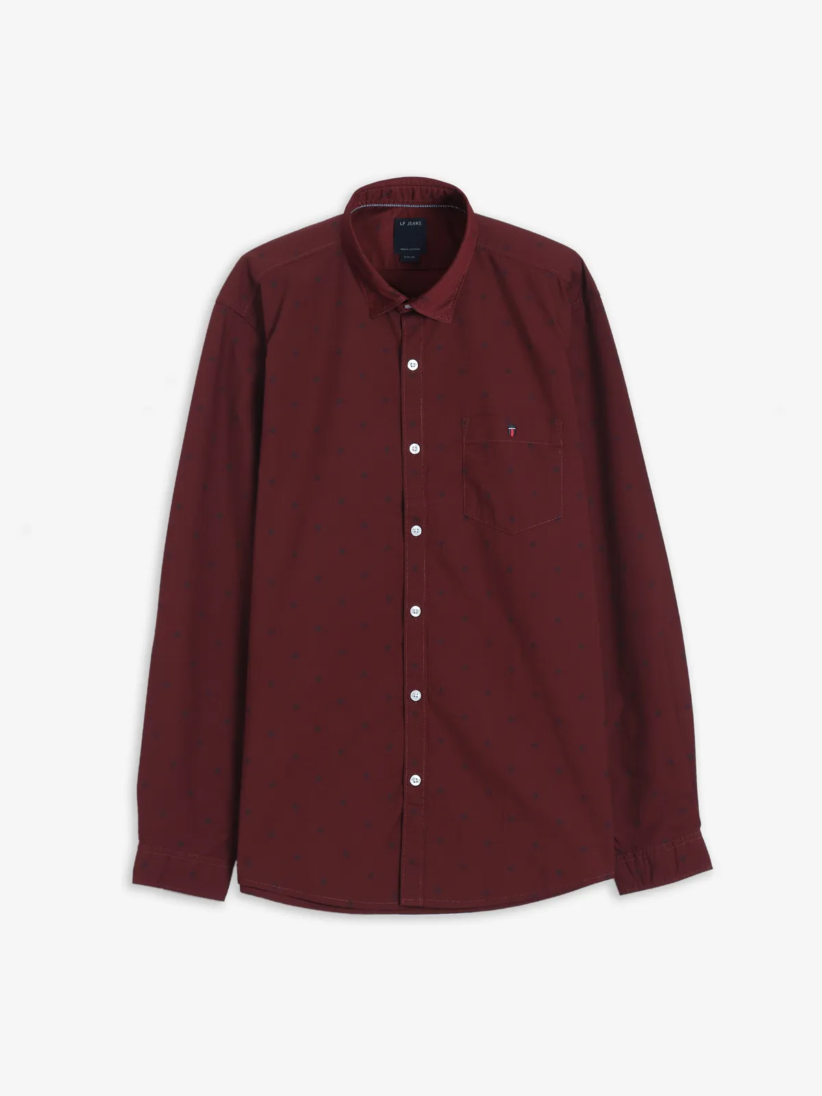 LP maroon printed cotton shirt