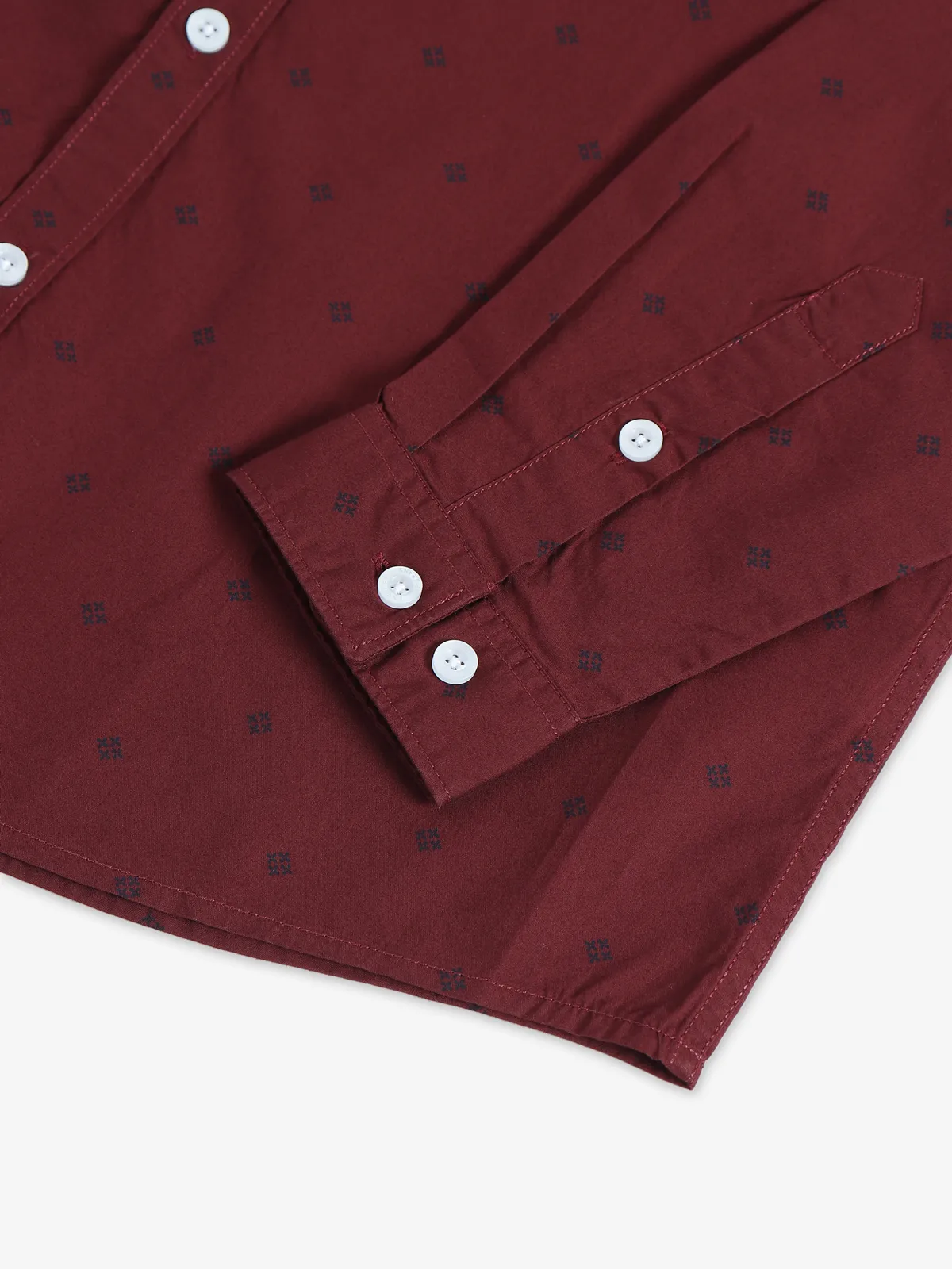 LP maroon printed cotton shirt