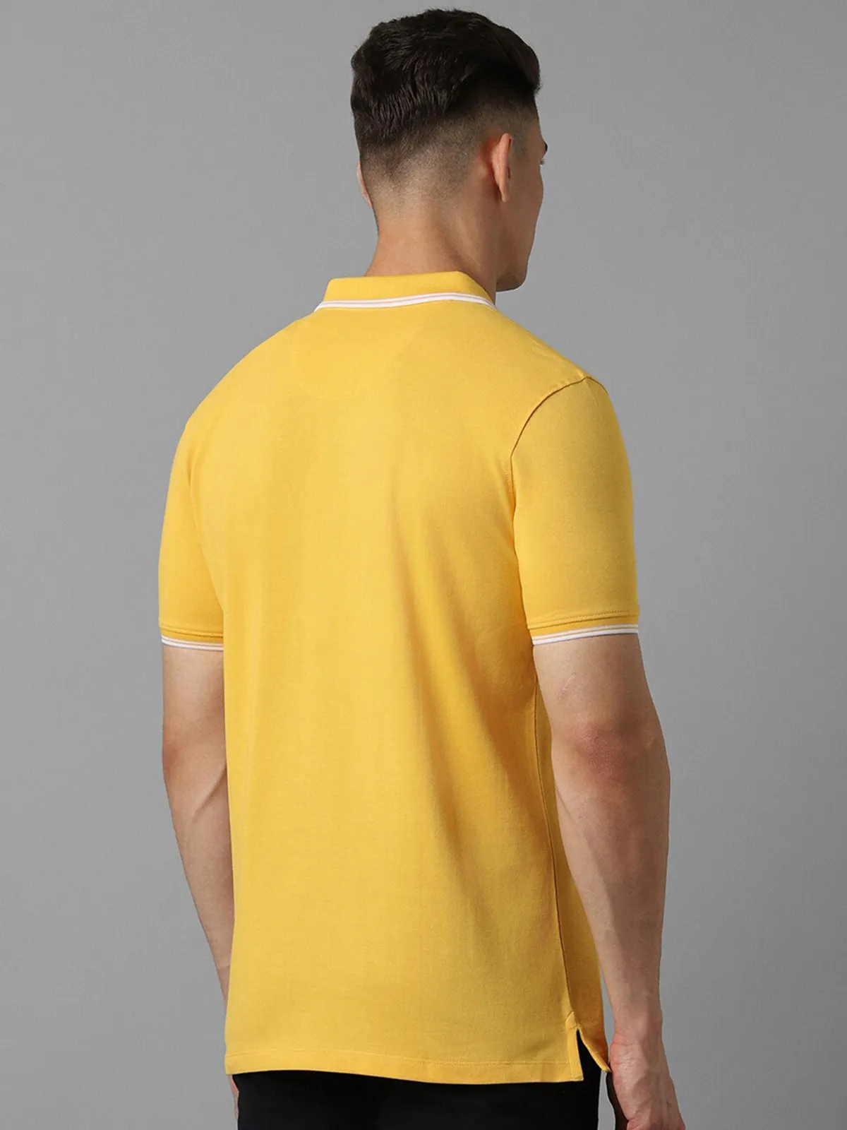 LP plain yellow cotton casual t-shirt