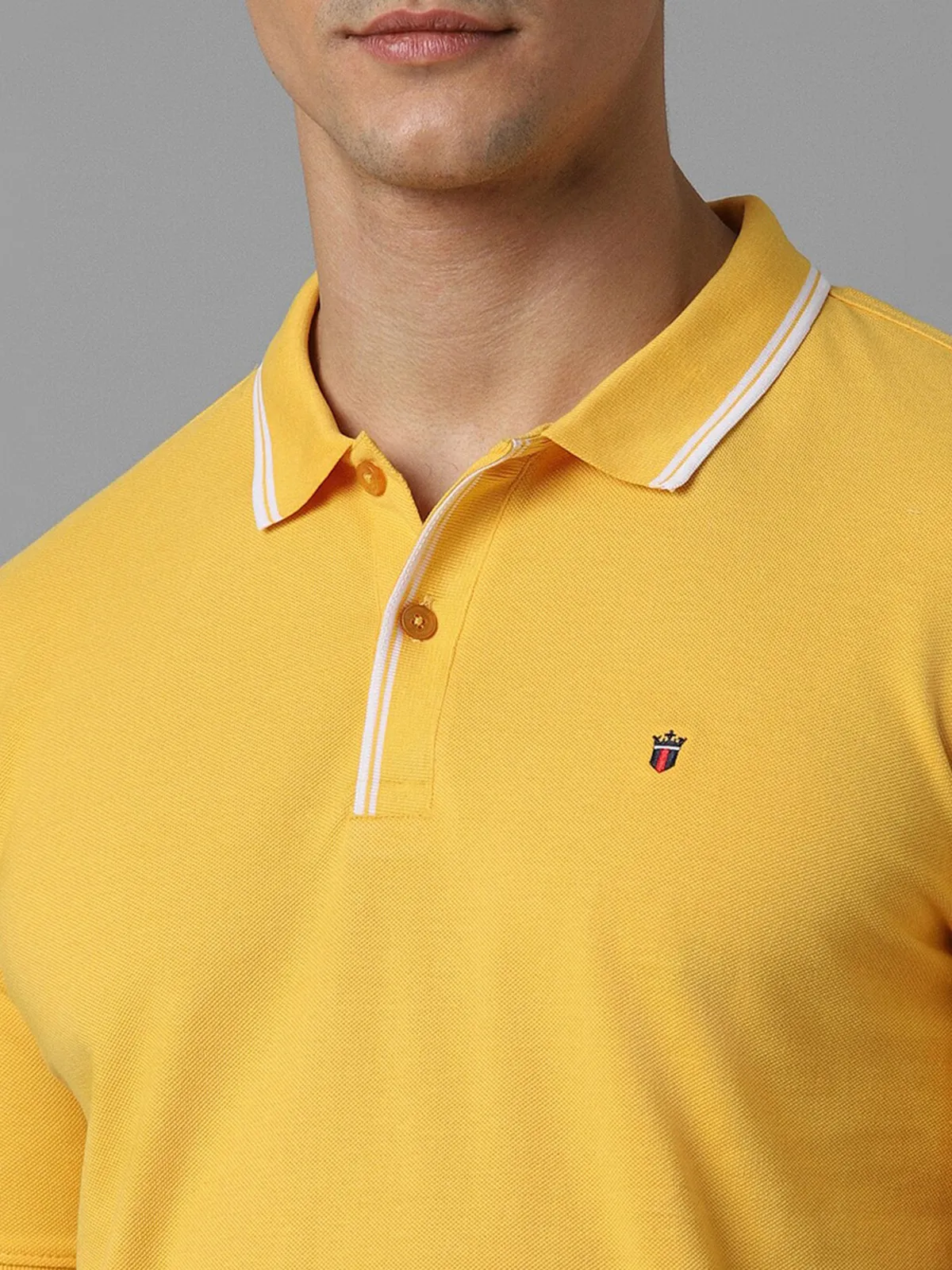 LP plain yellow cotton casual t-shirt