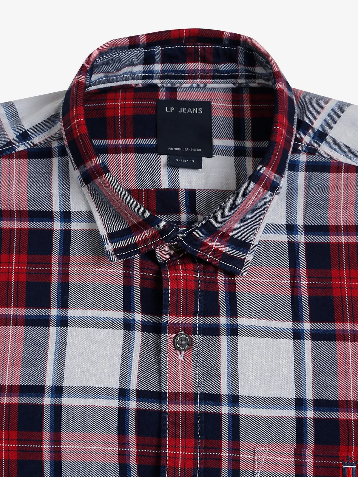 LP red and navy checks slim fit shirt