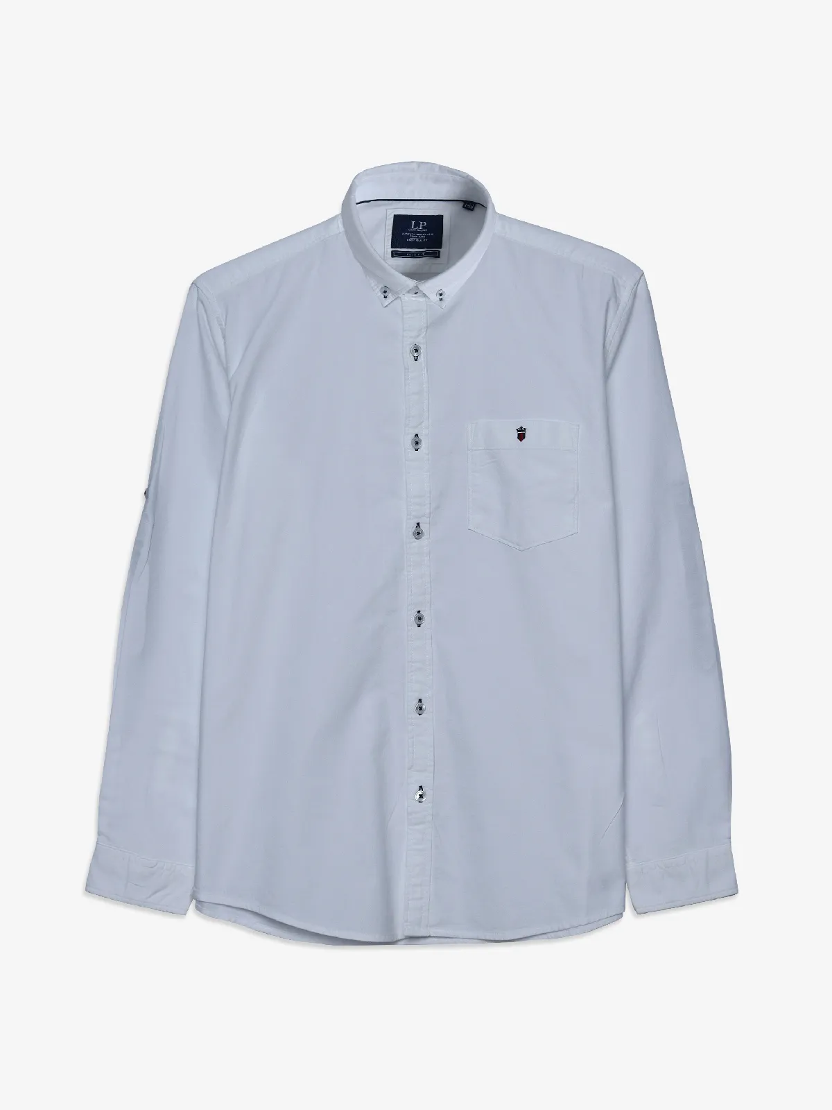 LP white plain cotton shirt