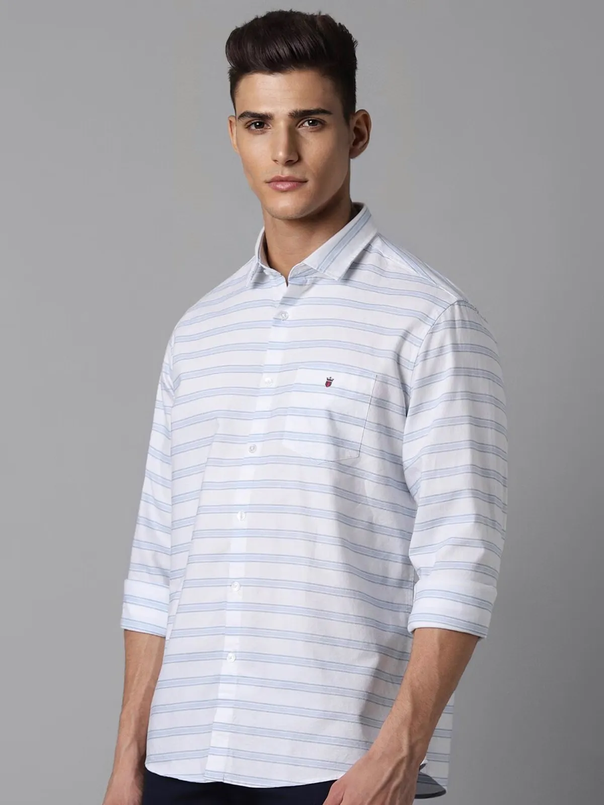 LP white stripe cotton casual shirt