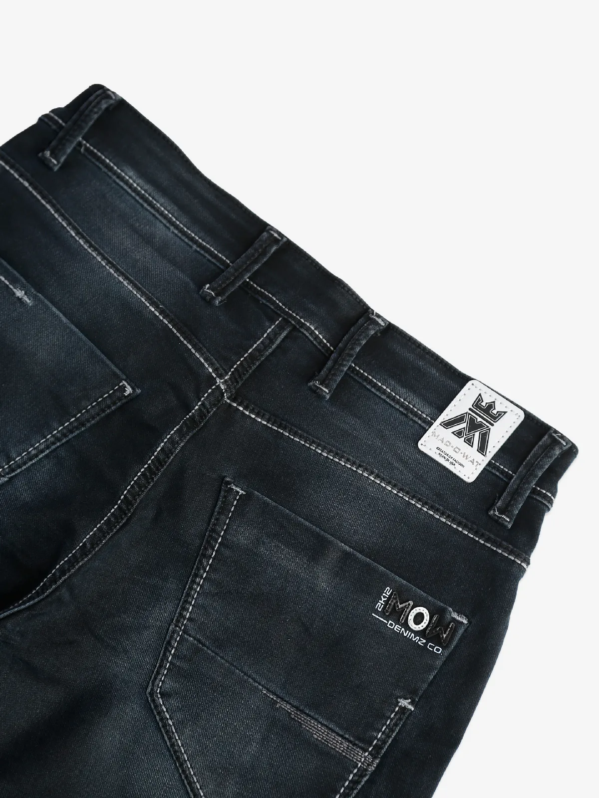 Mad-O-Wat washed latest regular fit black jeans