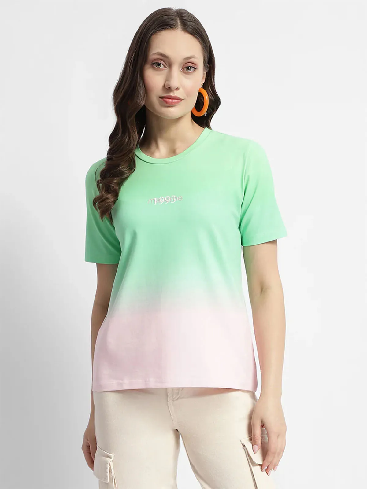 MADAME green shaded cotton t-shirt