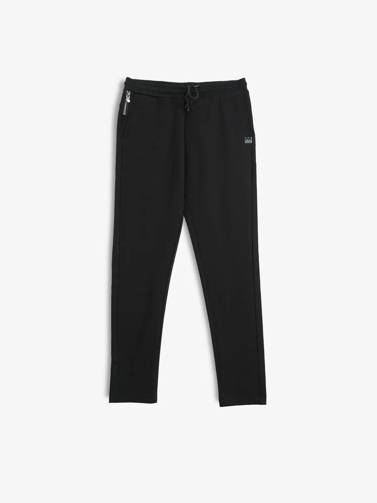 MAML black cotton solid track pant