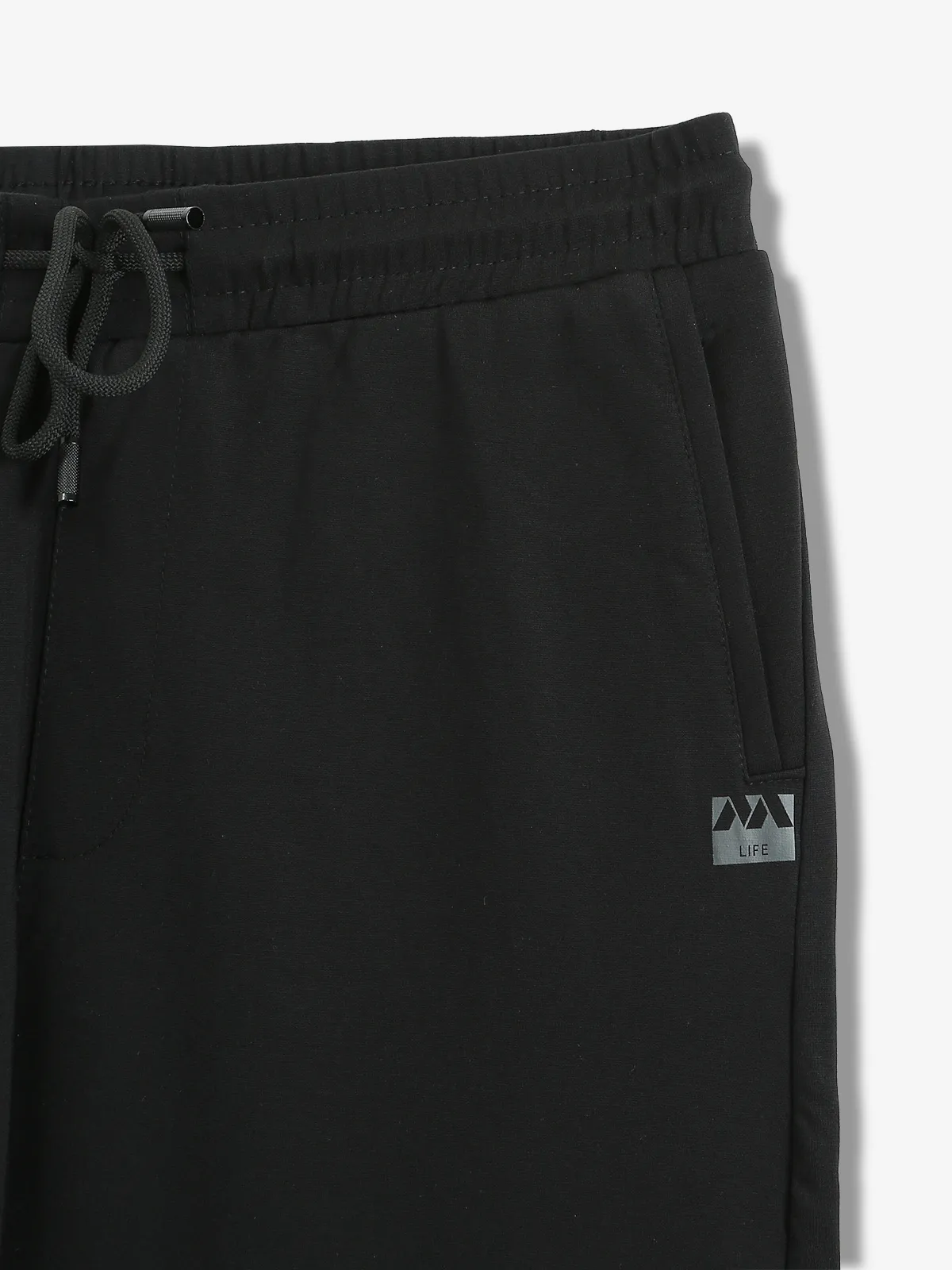 MAML black cotton solid track pant